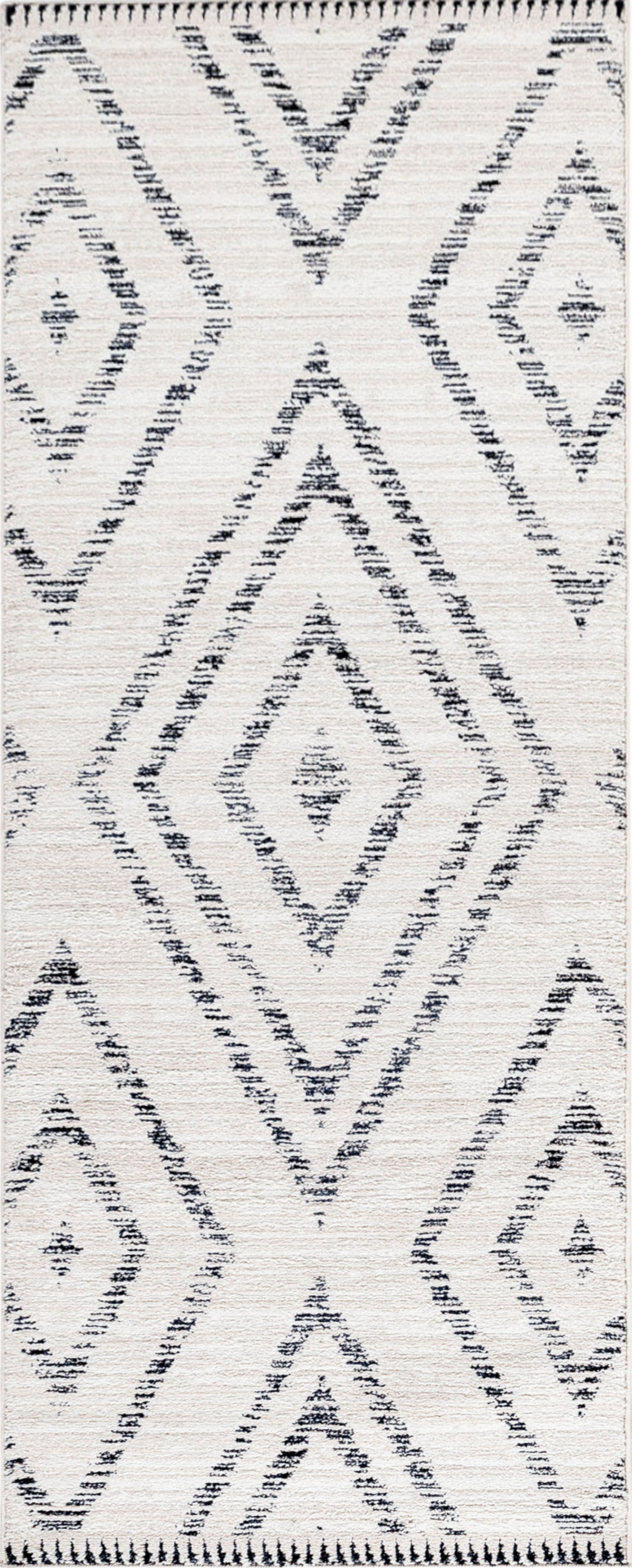 Tribal Diamond Pattern Stripe Infill Rug | Cream
