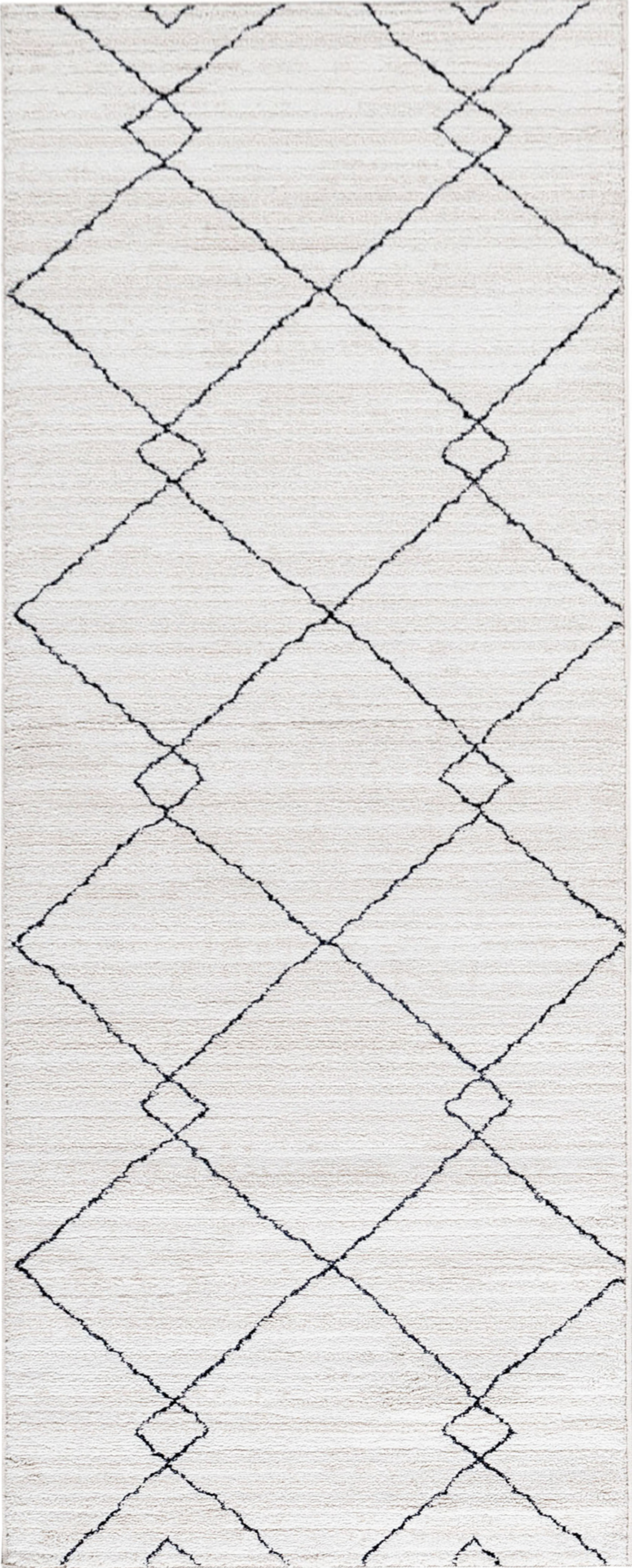 Minimalist Thin Line Diamond Trellis Rug | Cream