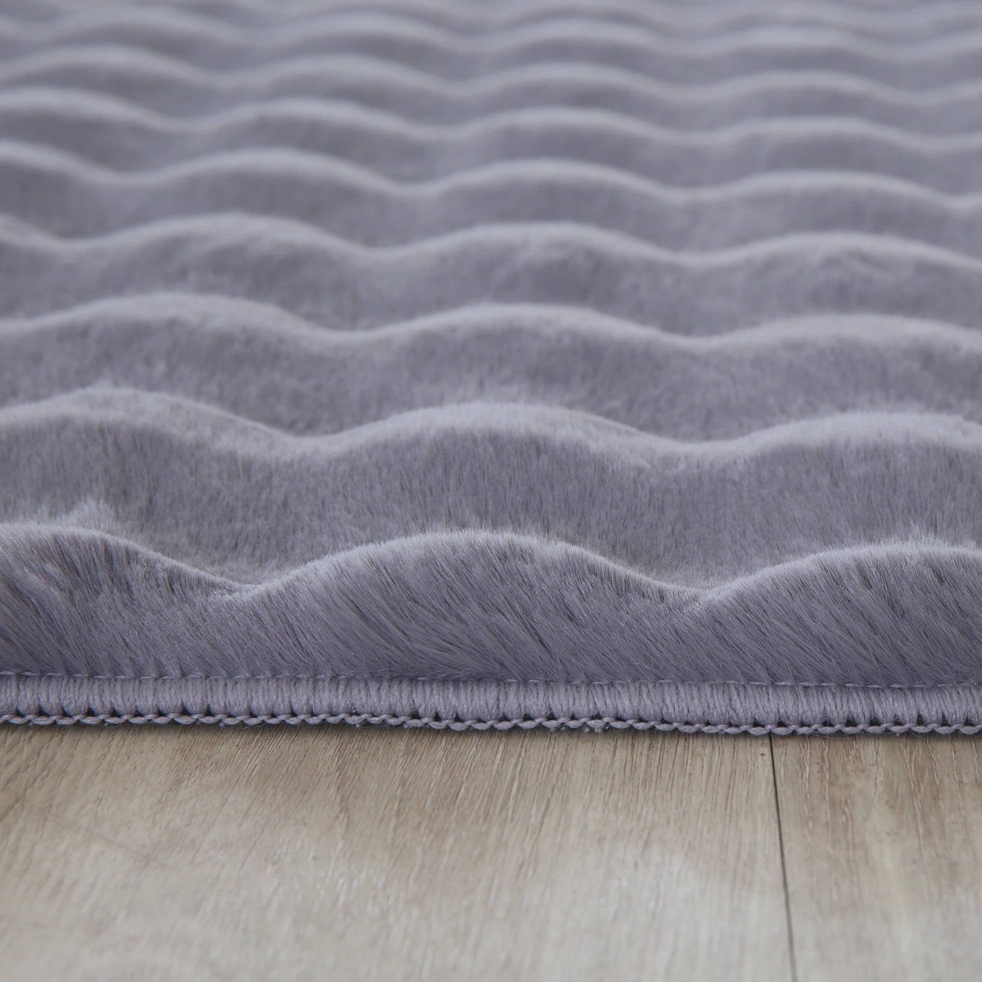 Plush Gray Washable Rug - Solid Color