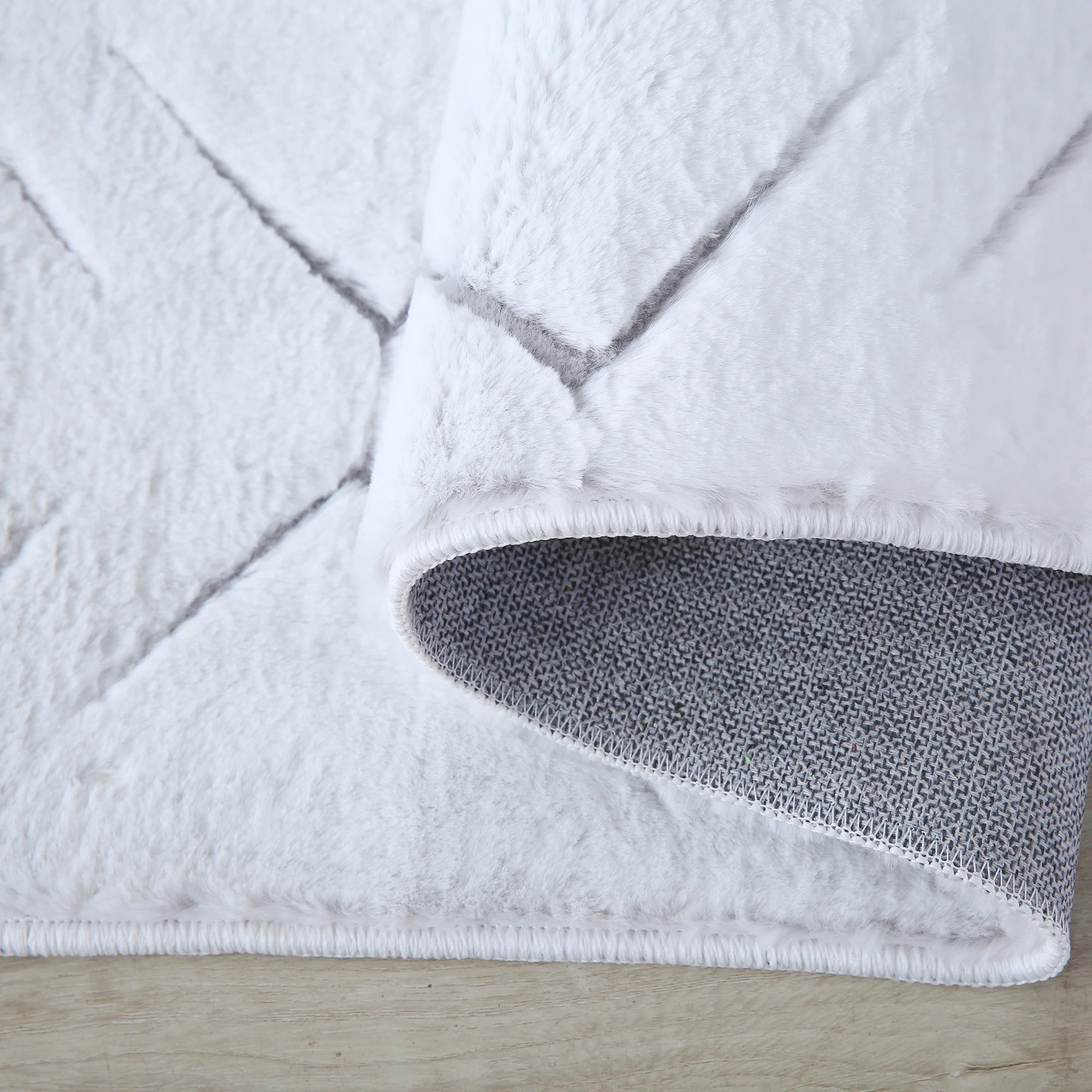 Scandinavian Fluffy Modern Area Rug Silver