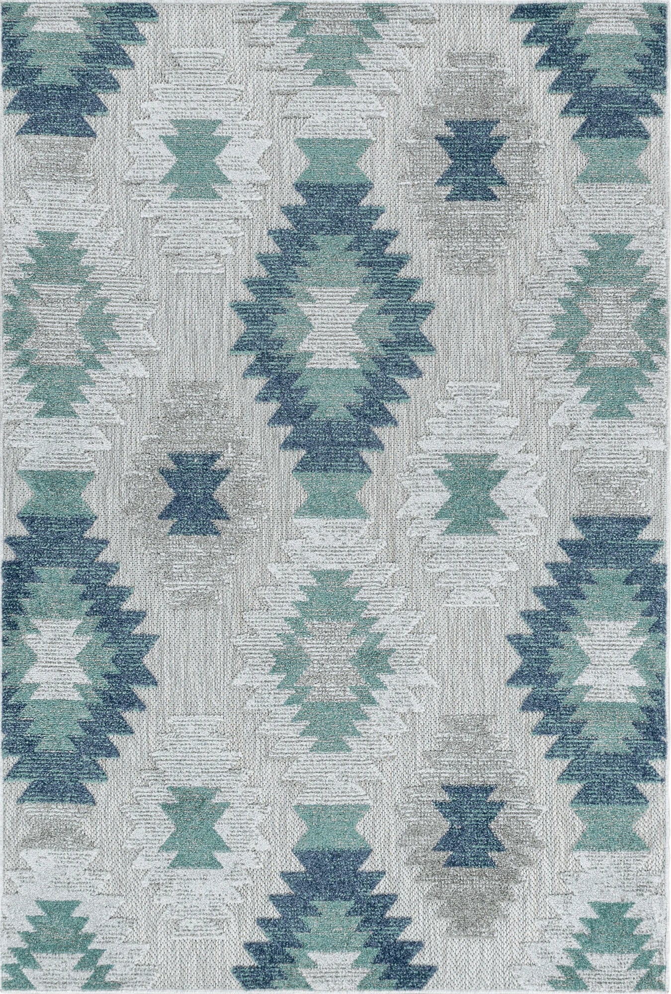 Aztec Geometric Flatweave Rug | Blue