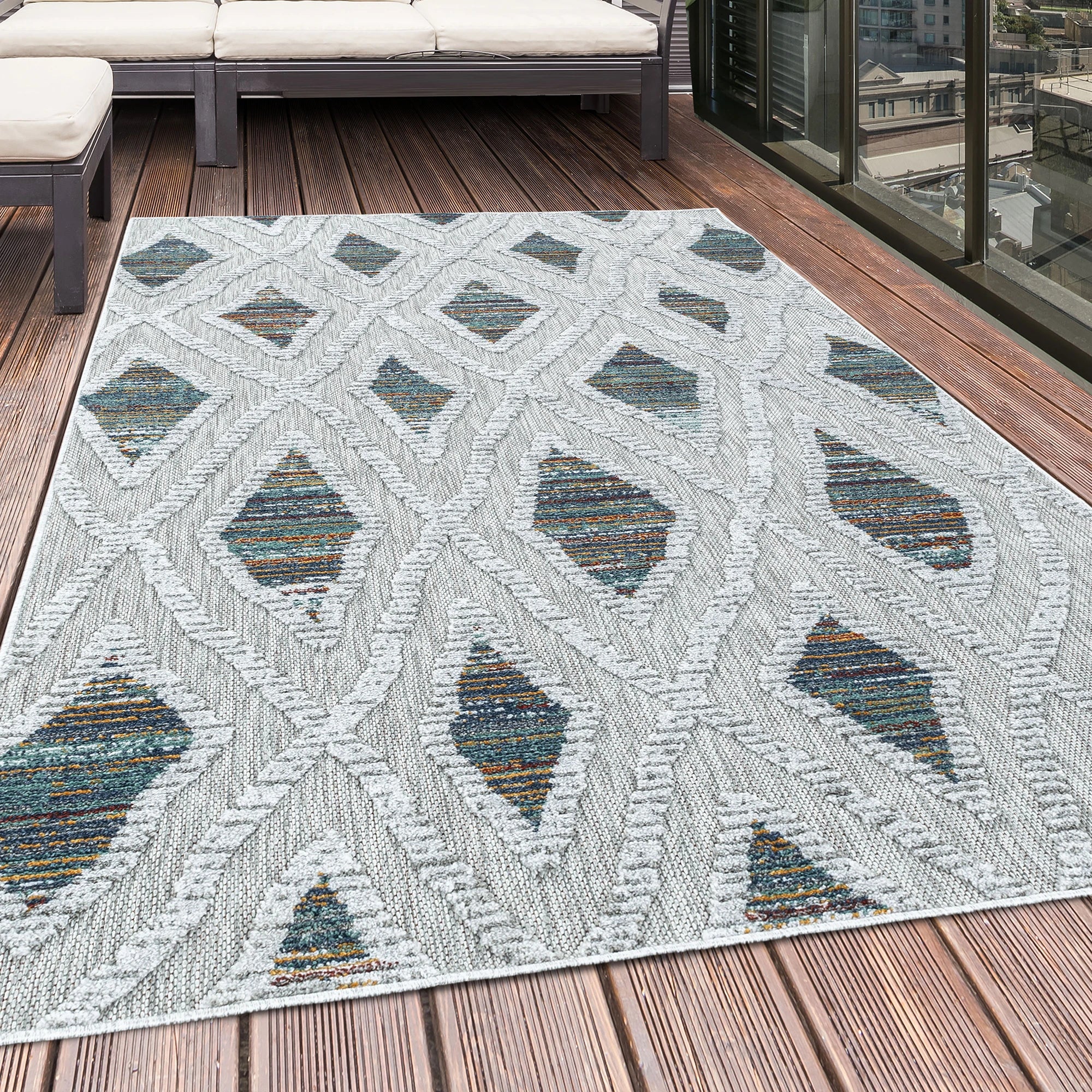Indoor/Outdoor Diamond Rug | Multi