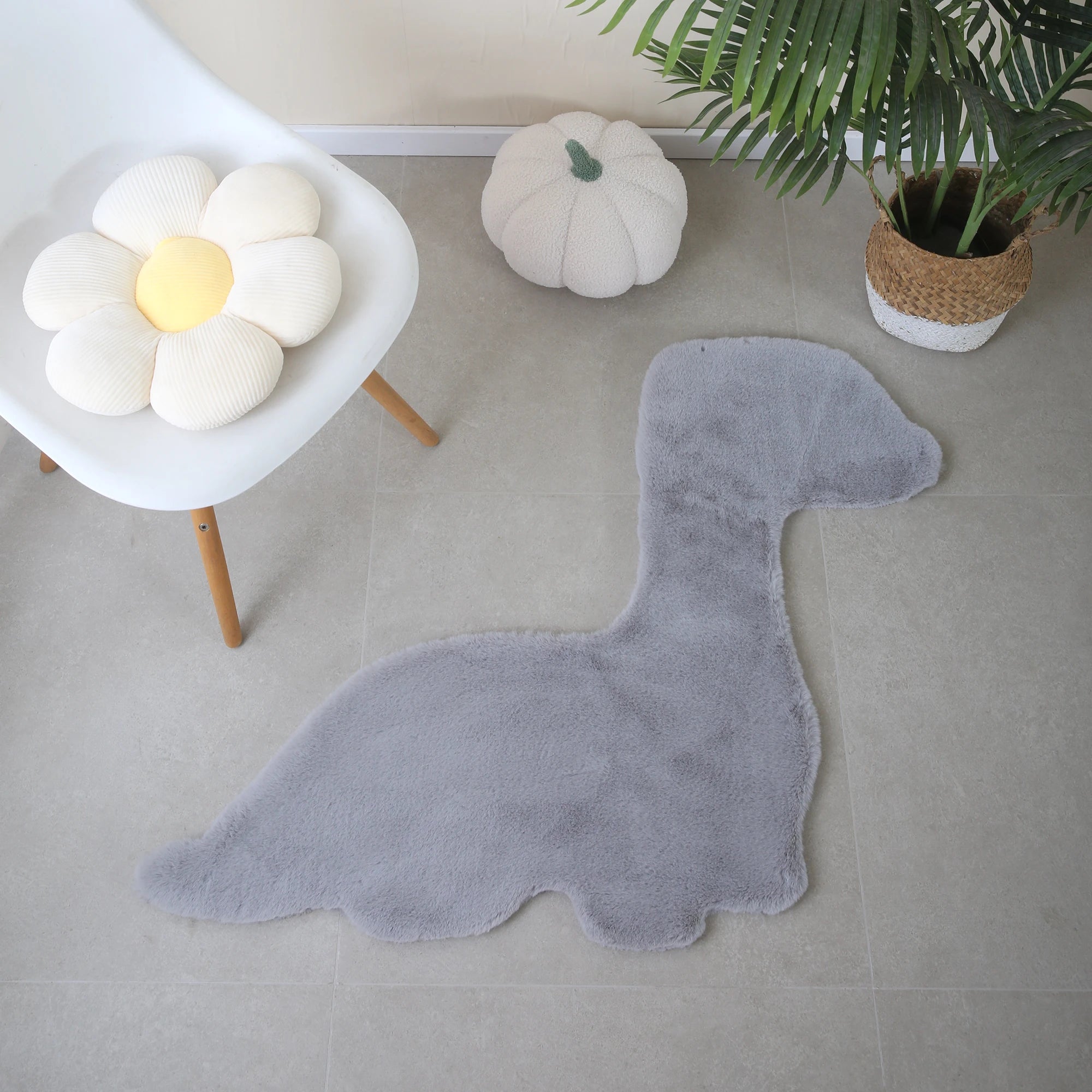 Dino Form Rug | Silver