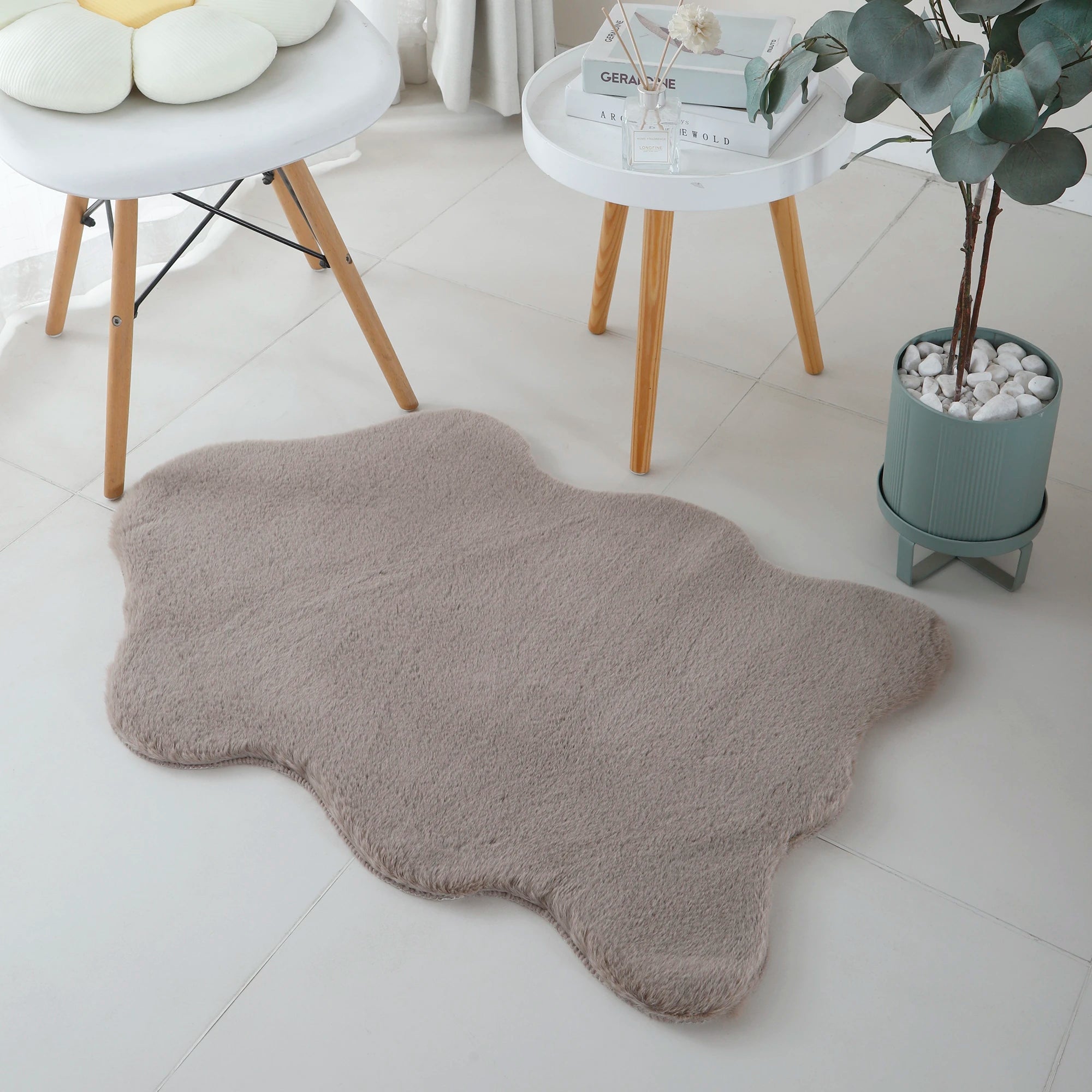 Sheepskin Imitation Chic Decor Rug |Beige
