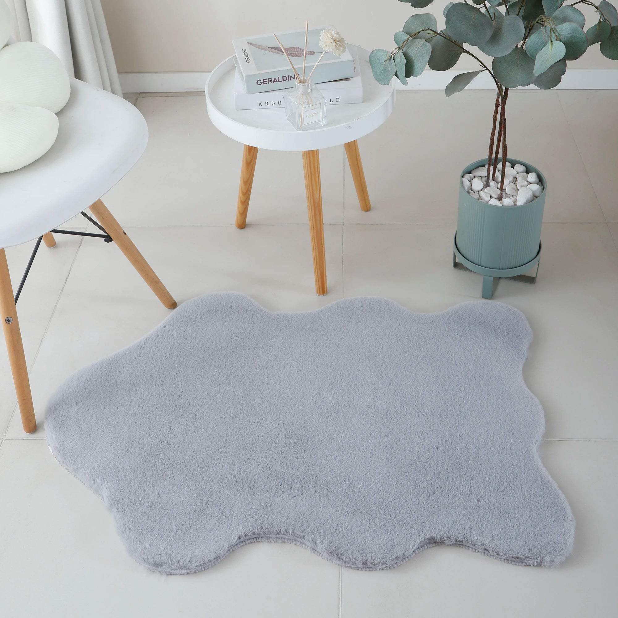 Sheepskin Imitation Chic Decor Rug | Silver