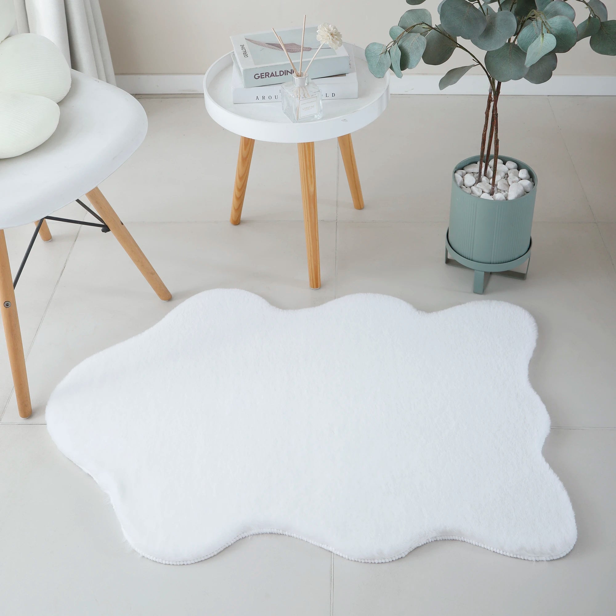 Sheepskin Imitation Chic Decor Rug | White