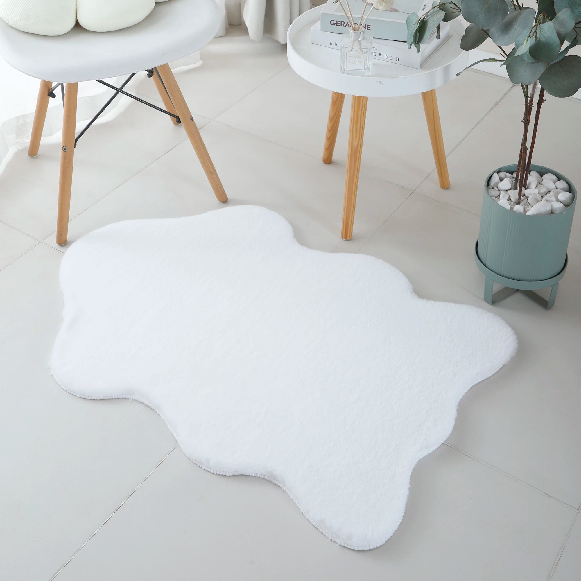Sheepskin Imitation Chic Decor Rug | White