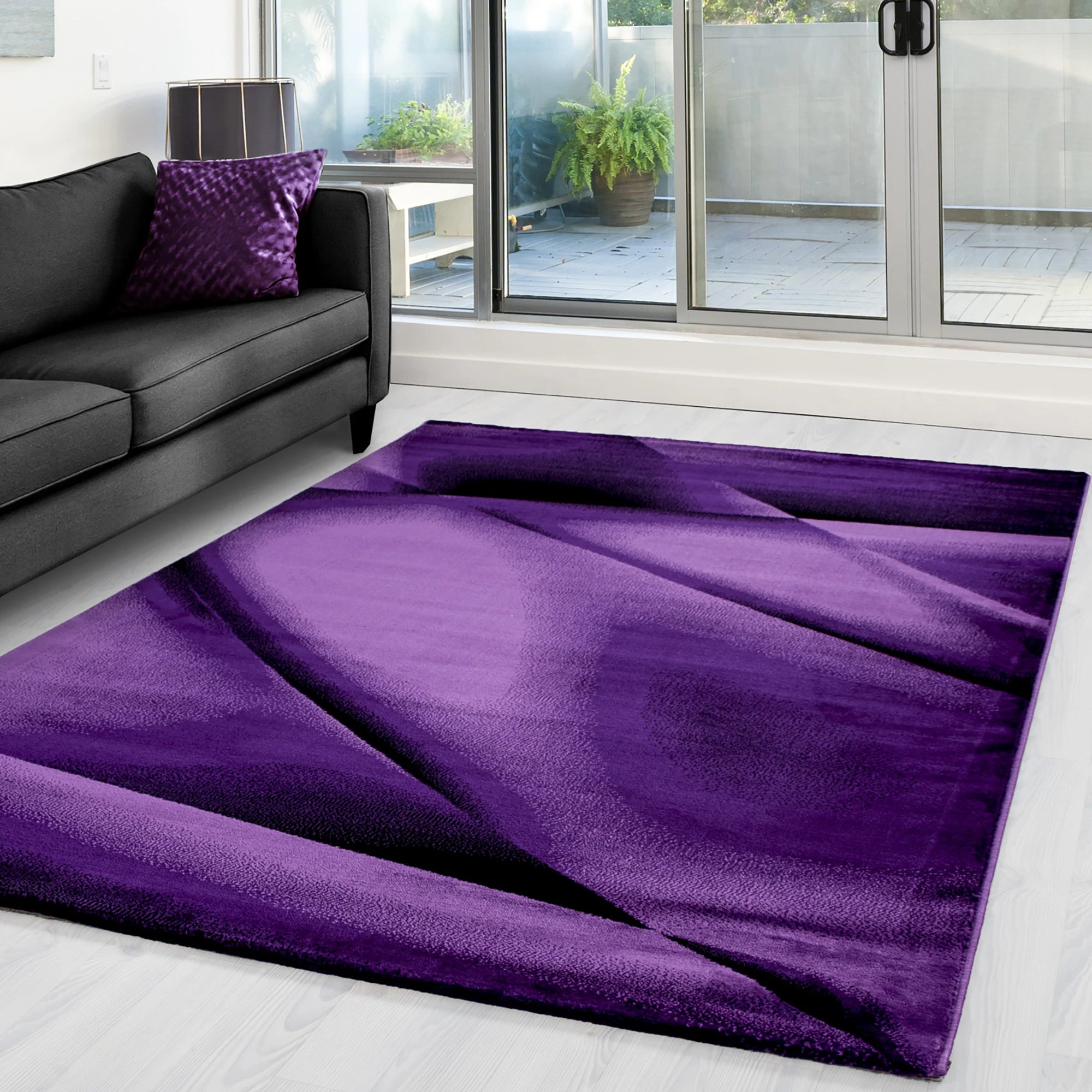 Abstract 3D Liquid Flow Design Rug | Purple