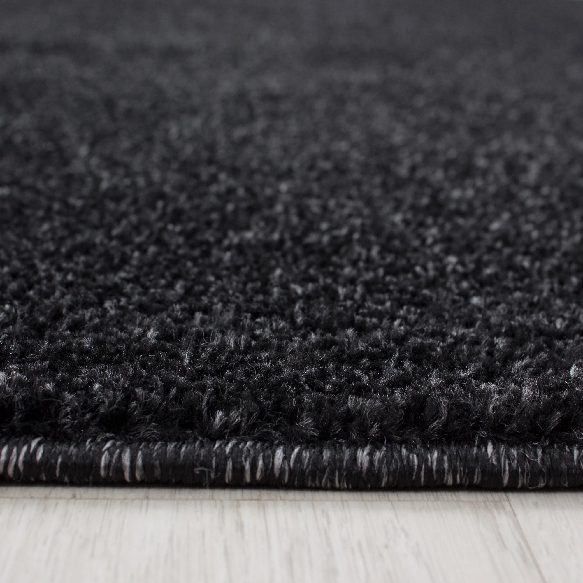 Solid Anthracite Plush Weave Area Rug