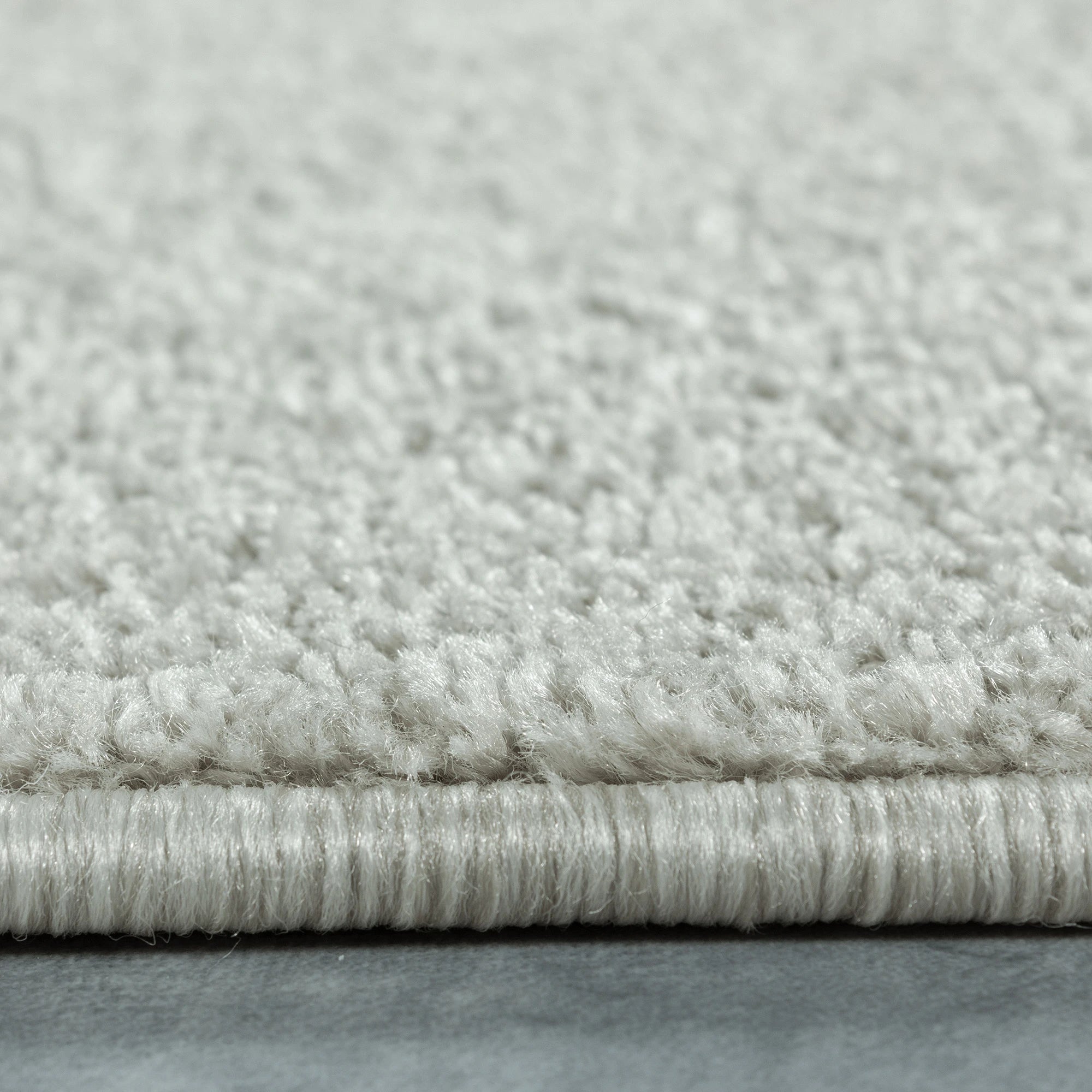 Solid Cream Plush Weave Area Rug