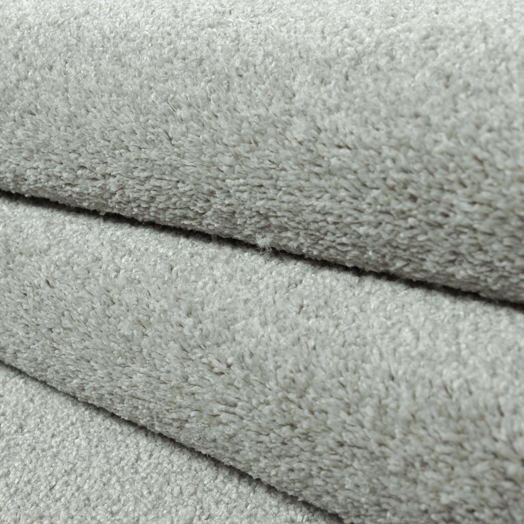 Solid Cream Plush Weave Area Rug