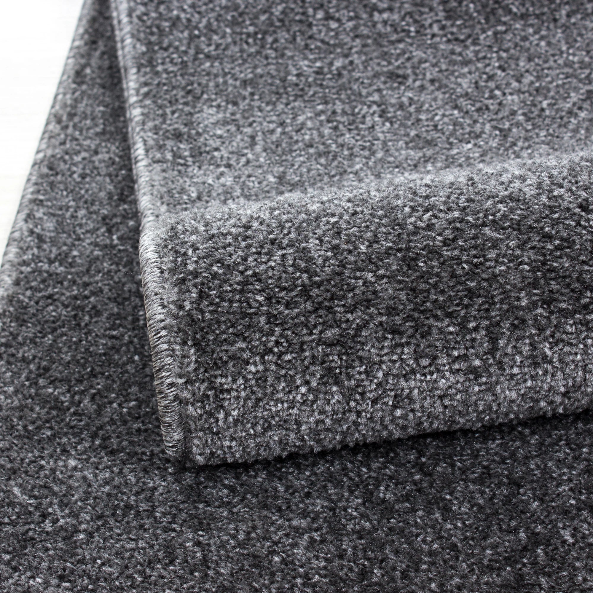 Solid Gray Plush Weave Area Rug