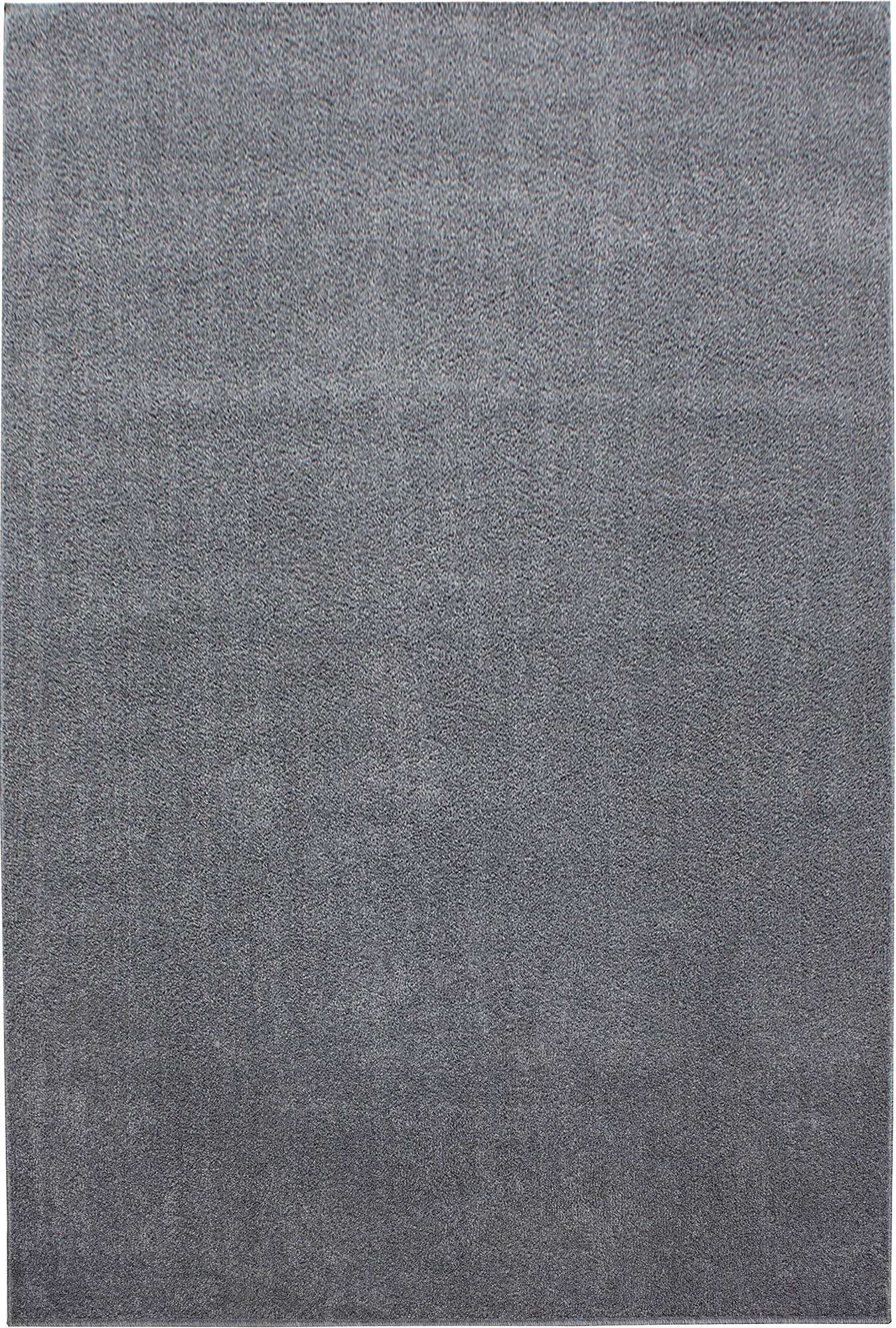 Solid Light Gray Plush Weave Area Rug