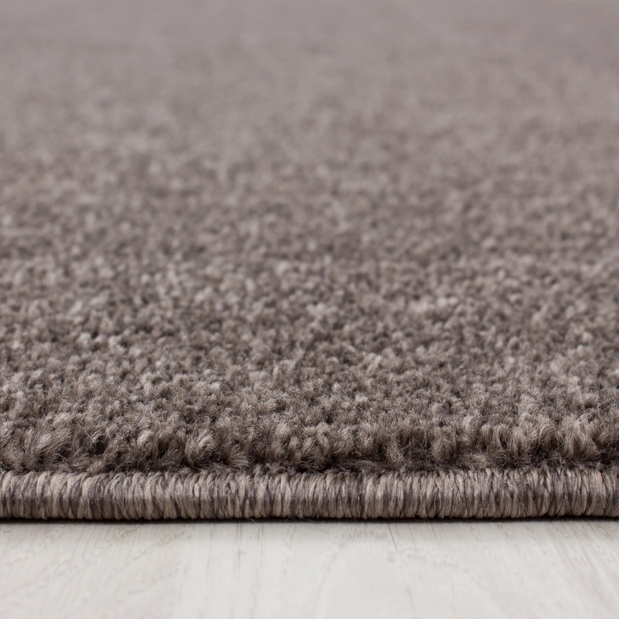 Solid Mokka Plush Weave Area Rug