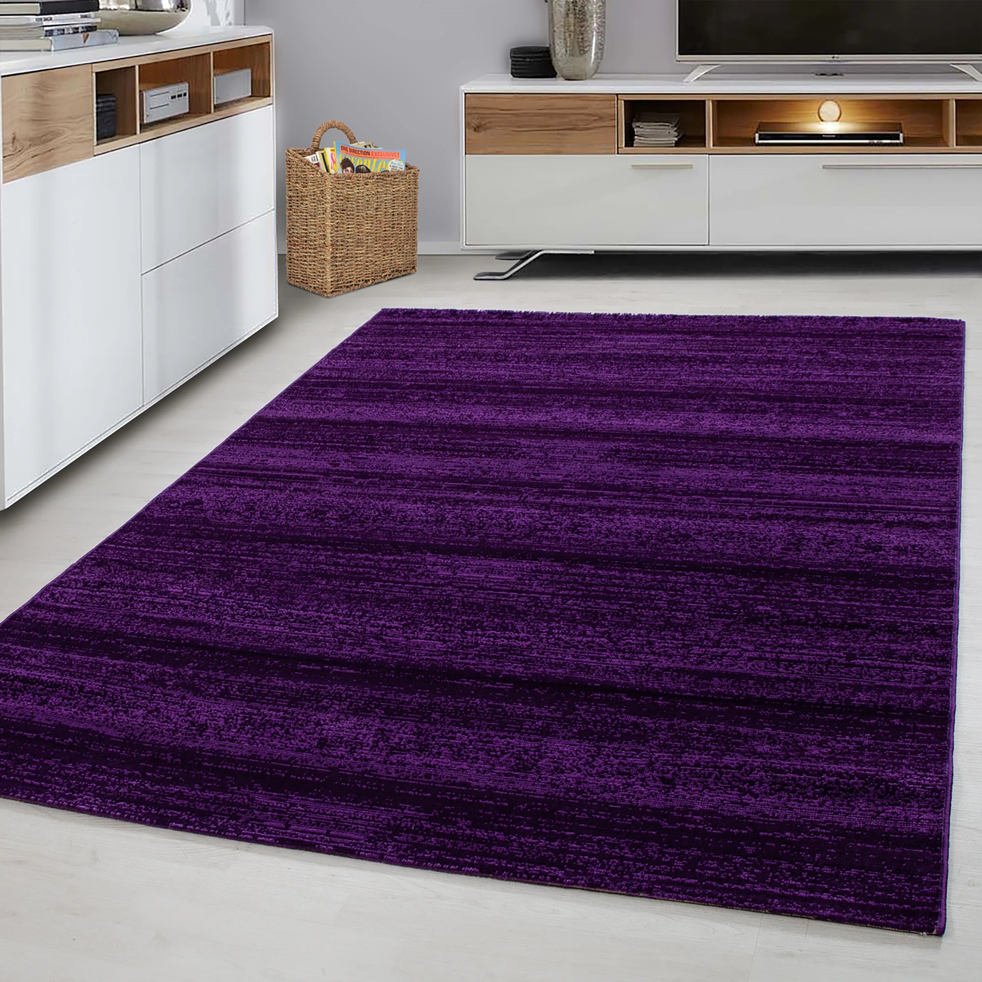 Modern Abstract Horizontal Stripe Area Rug | Lila