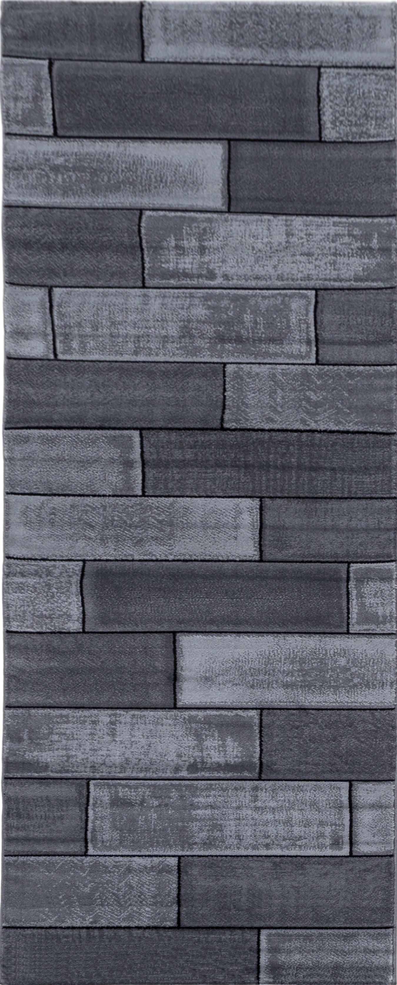 Abstract Patterned Rectangular Block Rug | Black