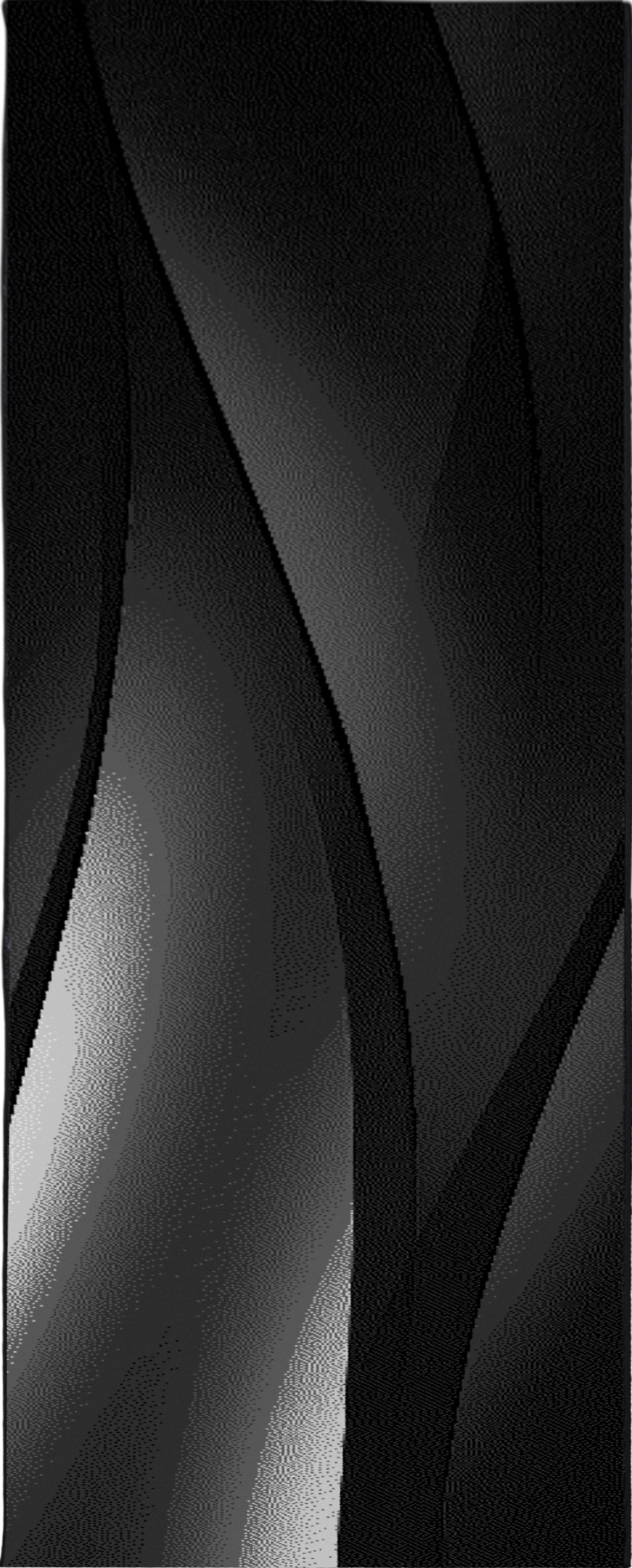 Modern Ombre Wavy Stripe Rug | Black