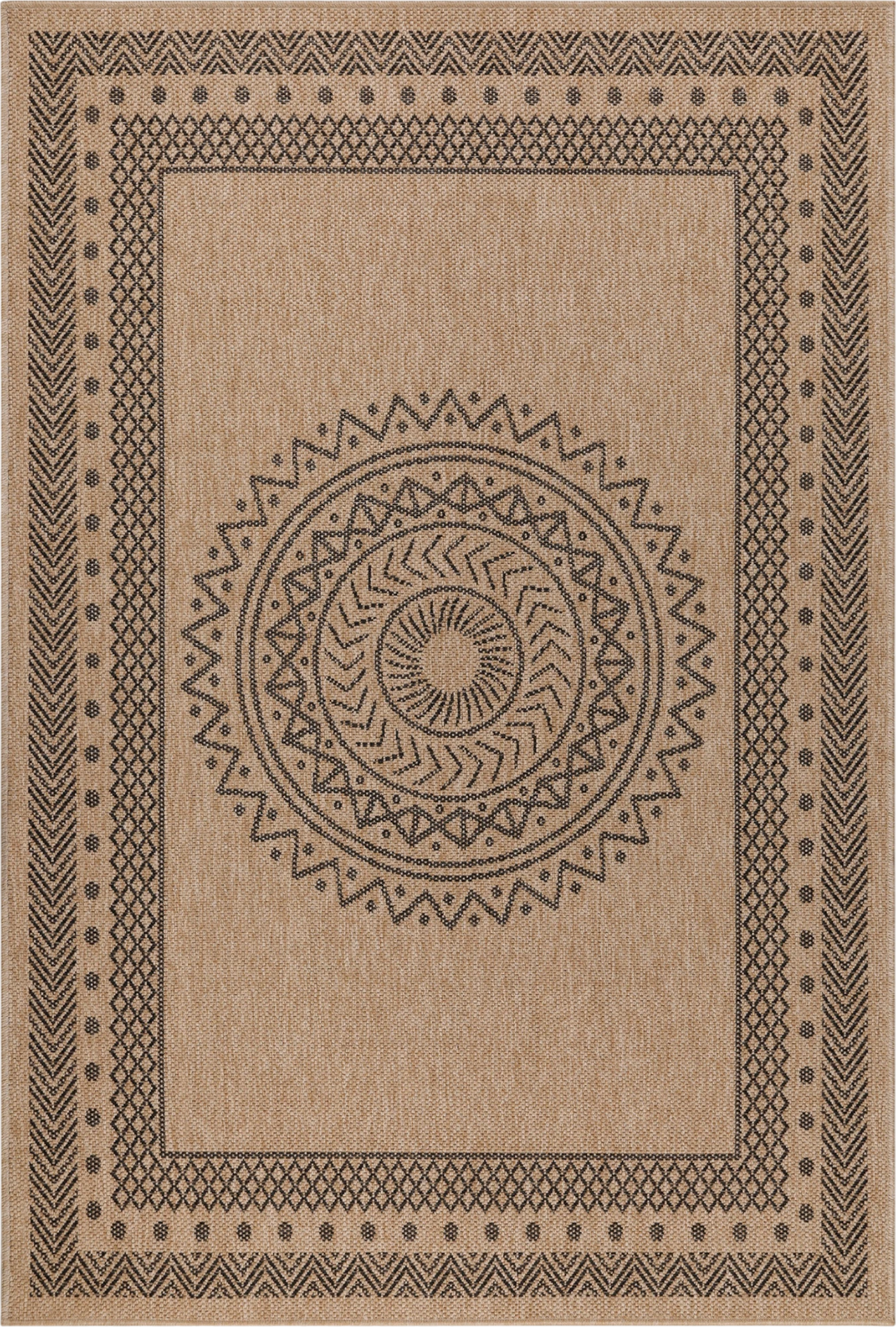 Vintage Refined Weave Jute Rug | Black