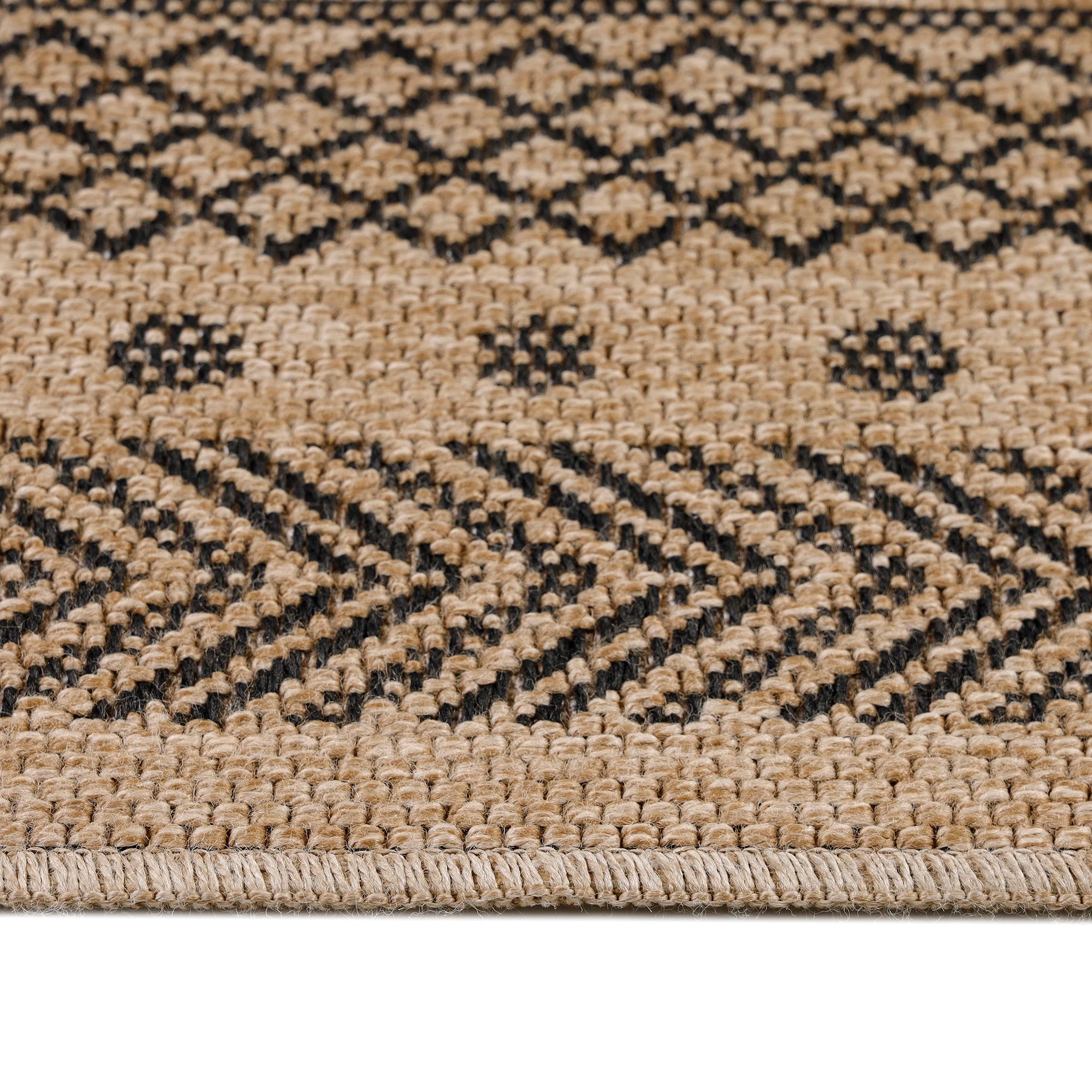 Vintage Refined Weave Jute Rug | Black