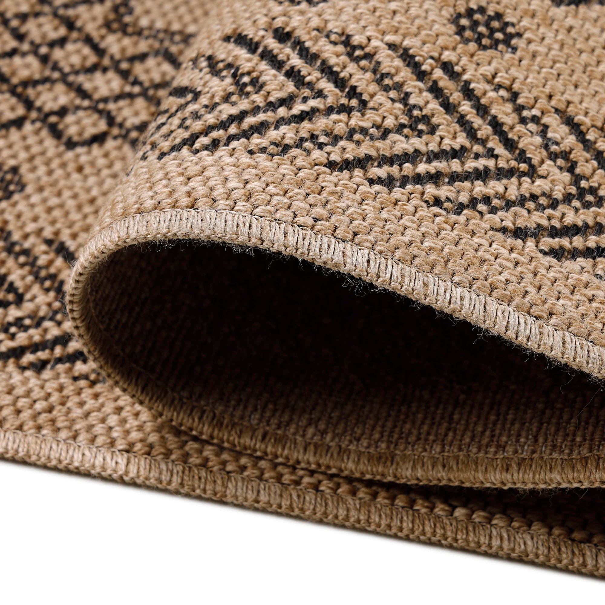 Vintage Refined Weave Jute Rug | Black