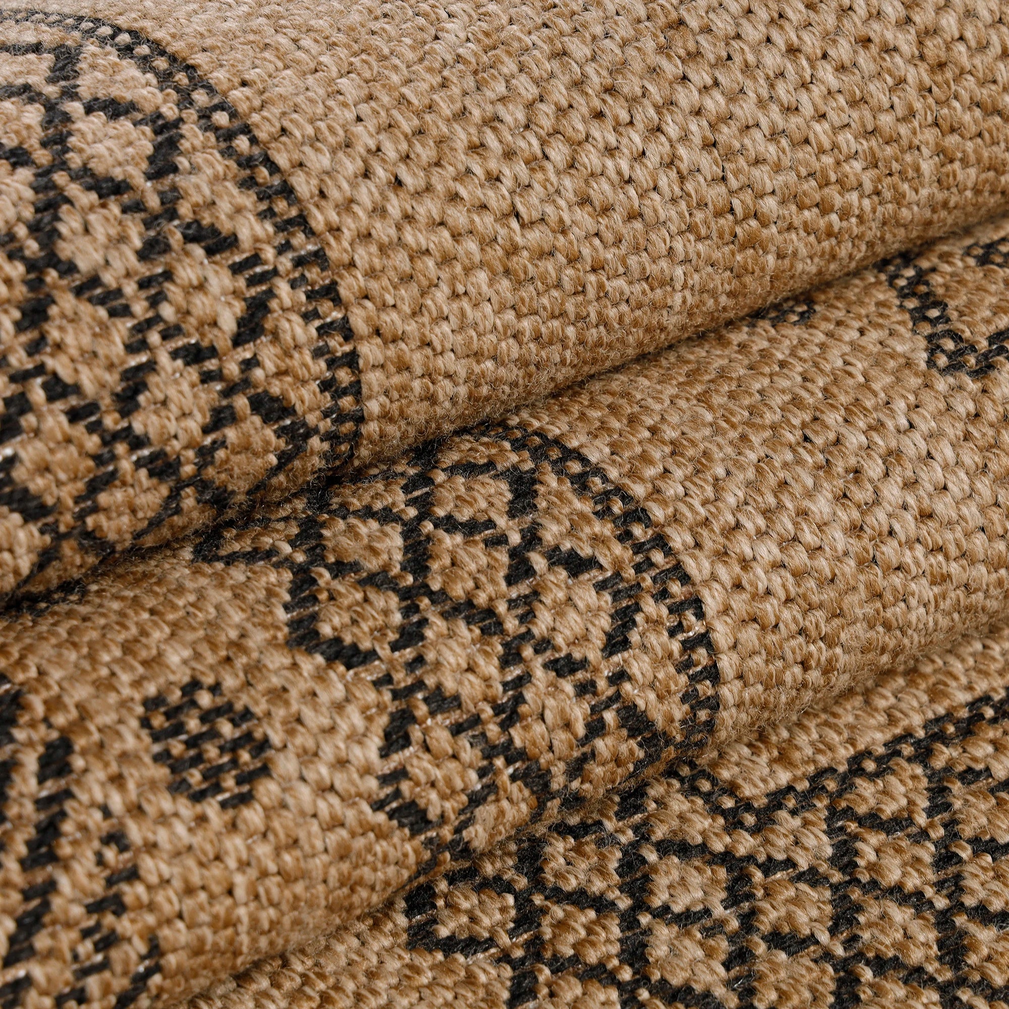 Vintage Refined Weave Jute Rug | Black