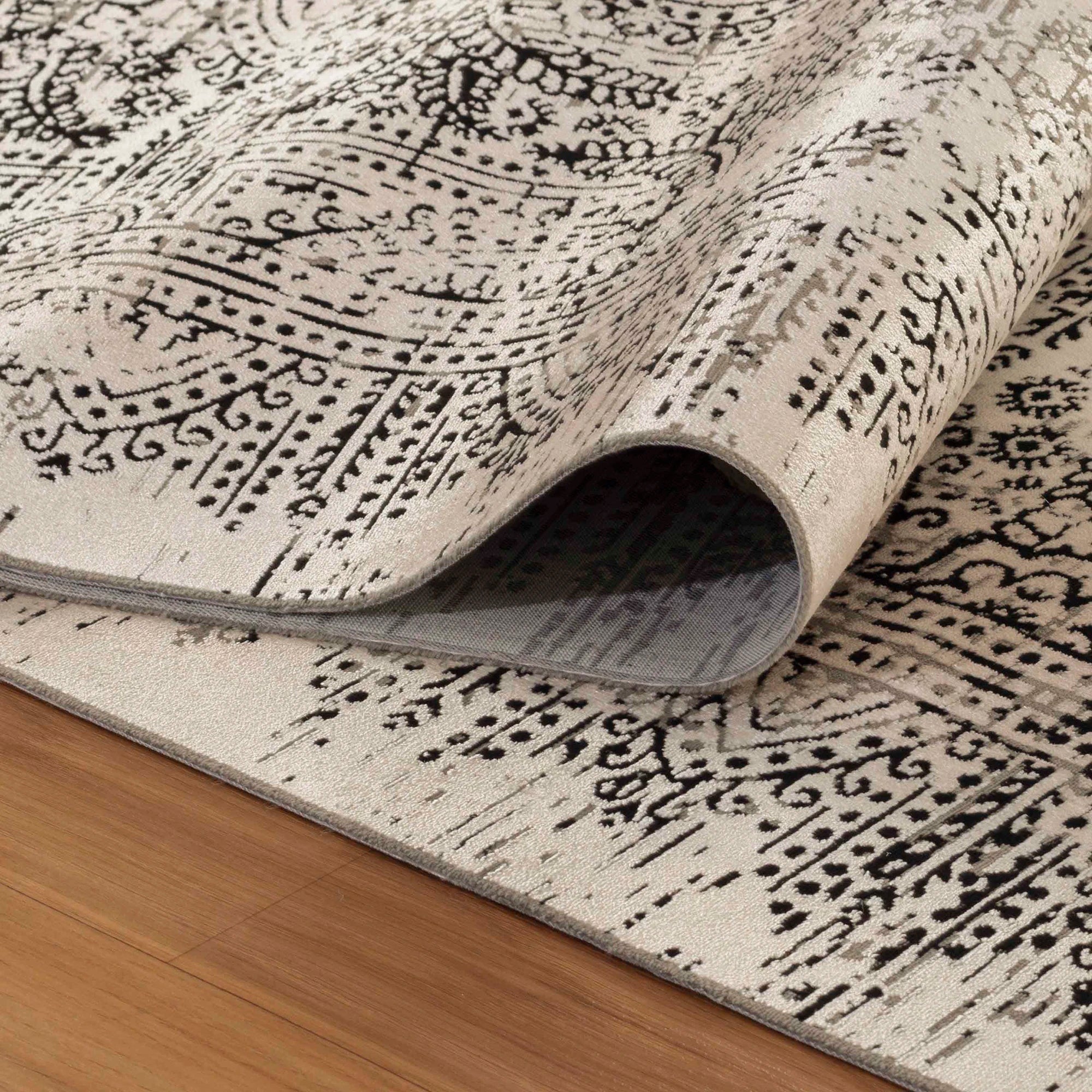 Vintage Look Abstract Oriental Style Rug | Beige