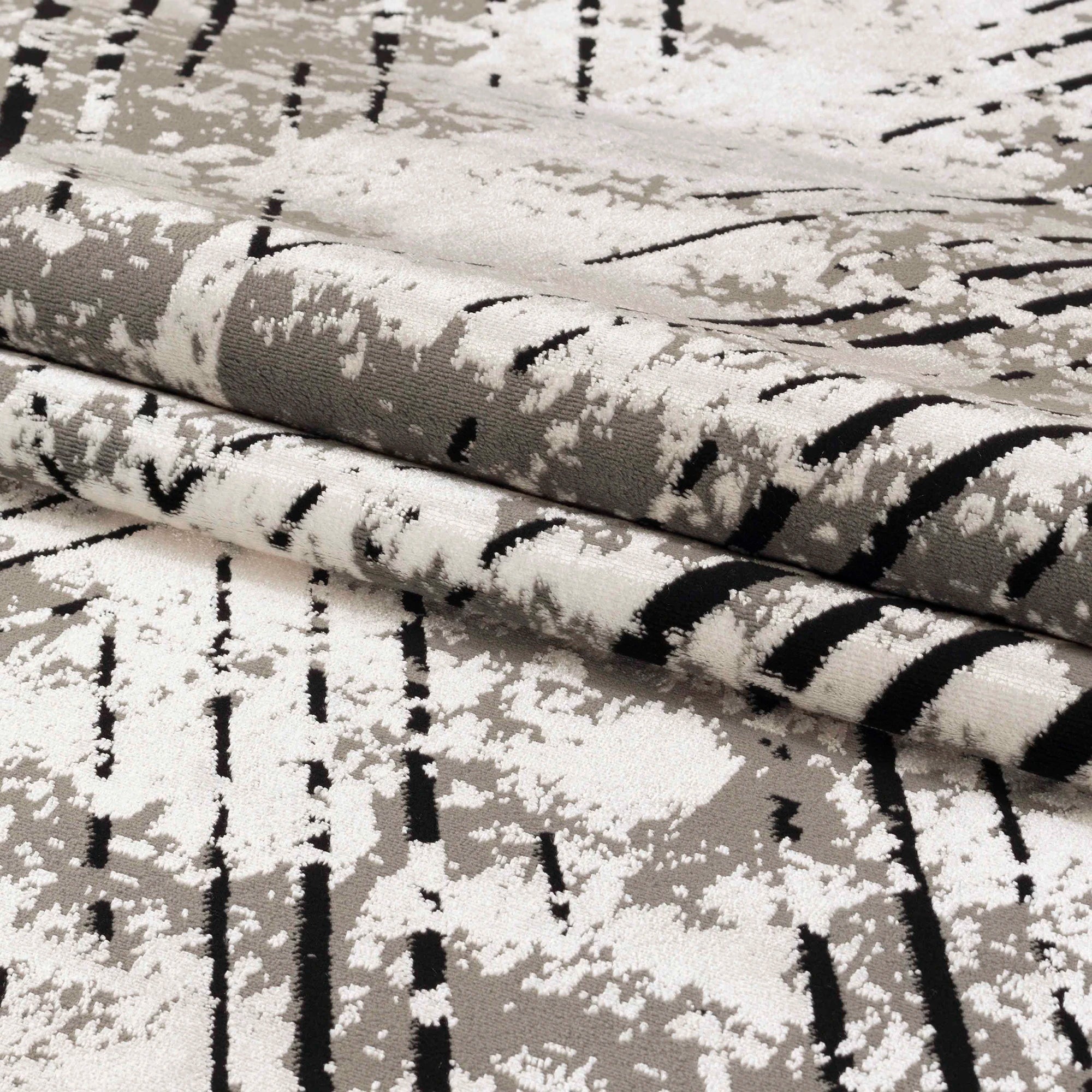 Abstract Overdyed Line Pattern Carpet | Beige