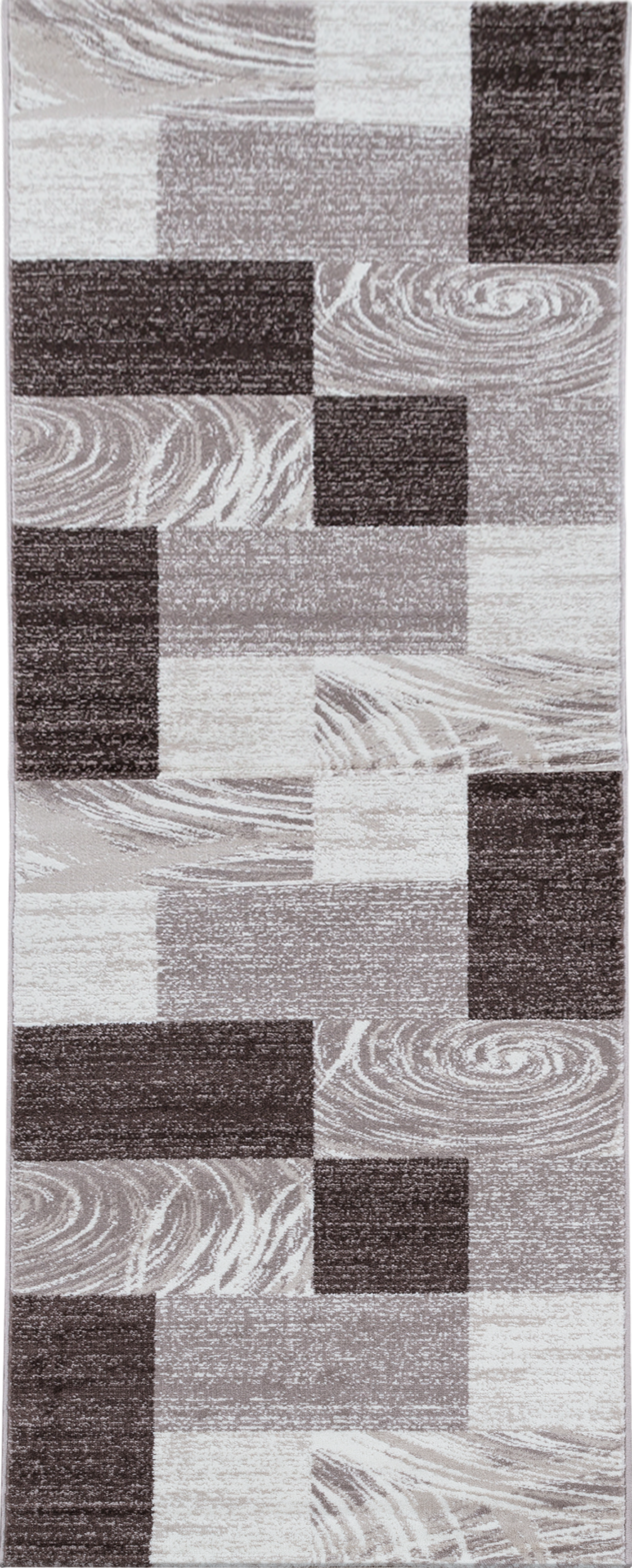 Swirl Pattern Colour Block Area Rug | Brown