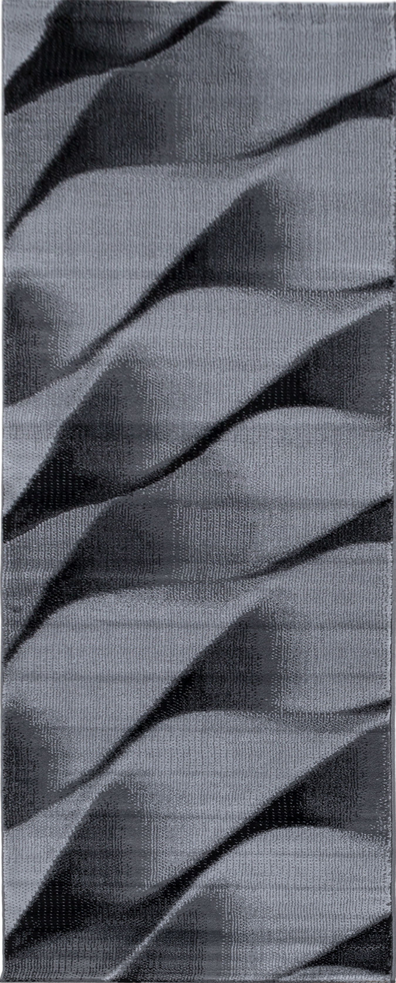 Modern Sculpted High-Low Abstract Carpet | Black