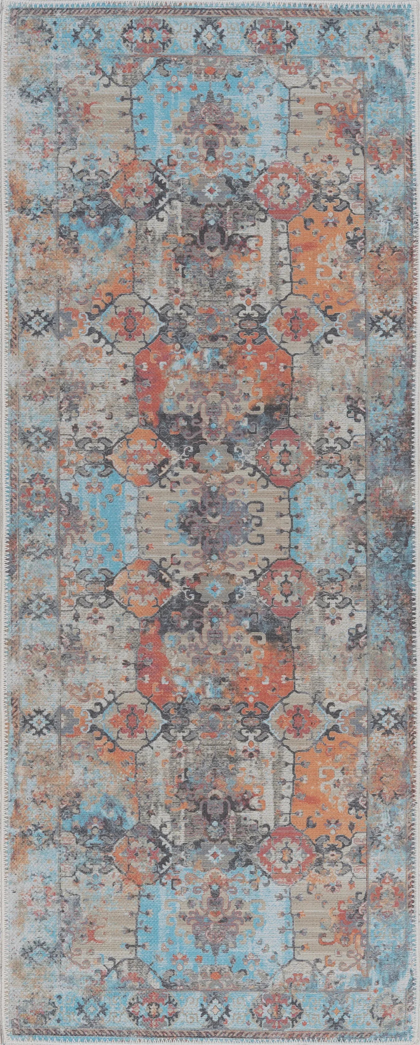 Amber Whisper Vintage Washable Area Rug - Bella Rugs