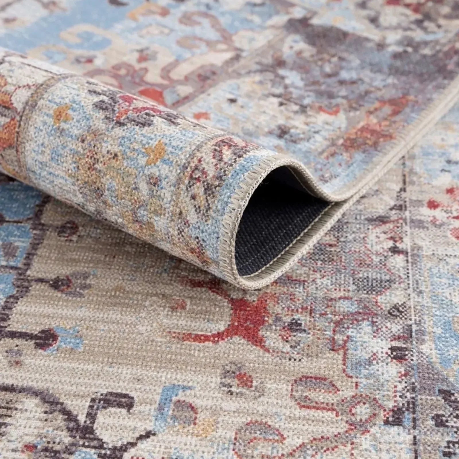 Amber Whisper Vintage Washable Area Rug - Bella Rugs