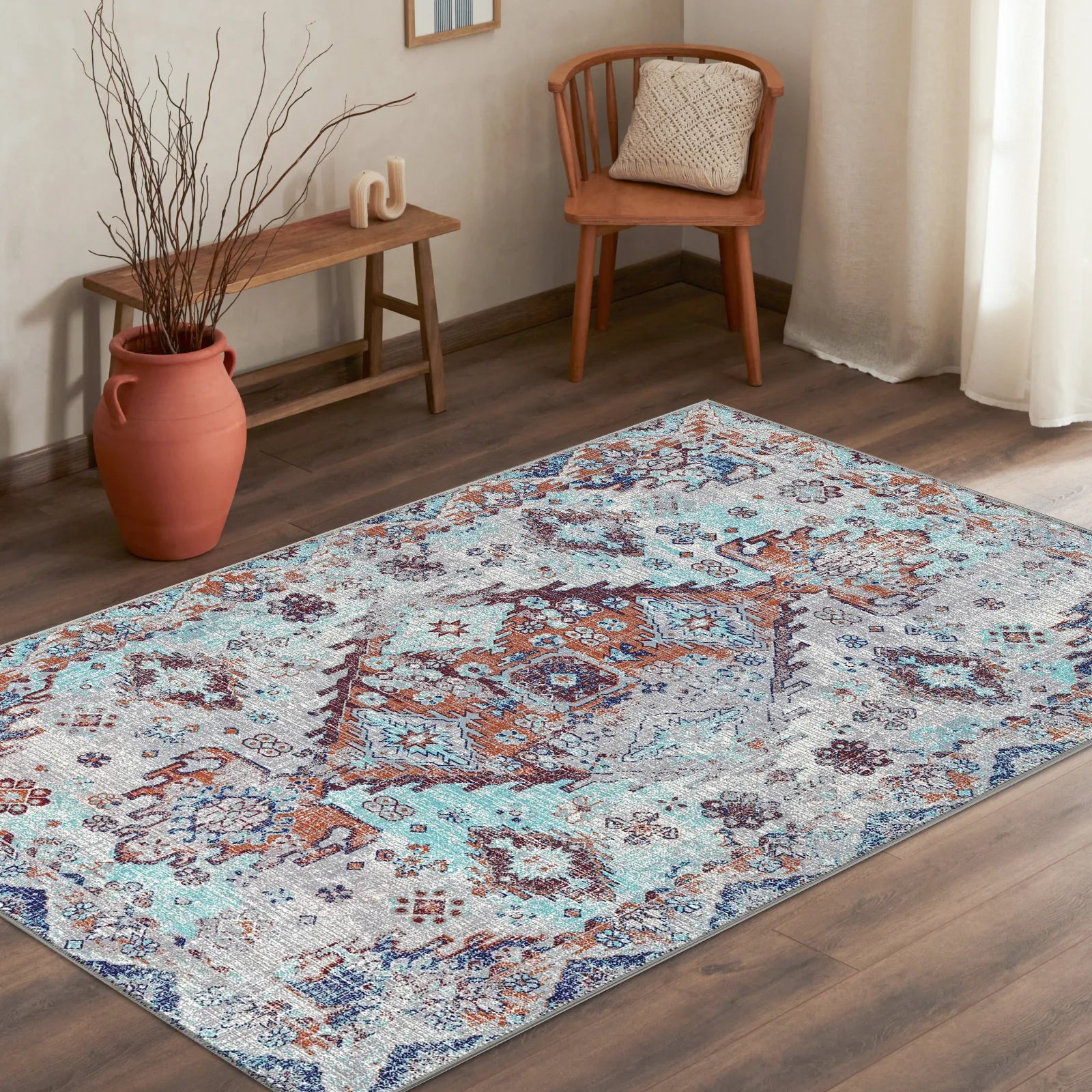 Nova Classic Pattern Washable Rug - Bella Rugs