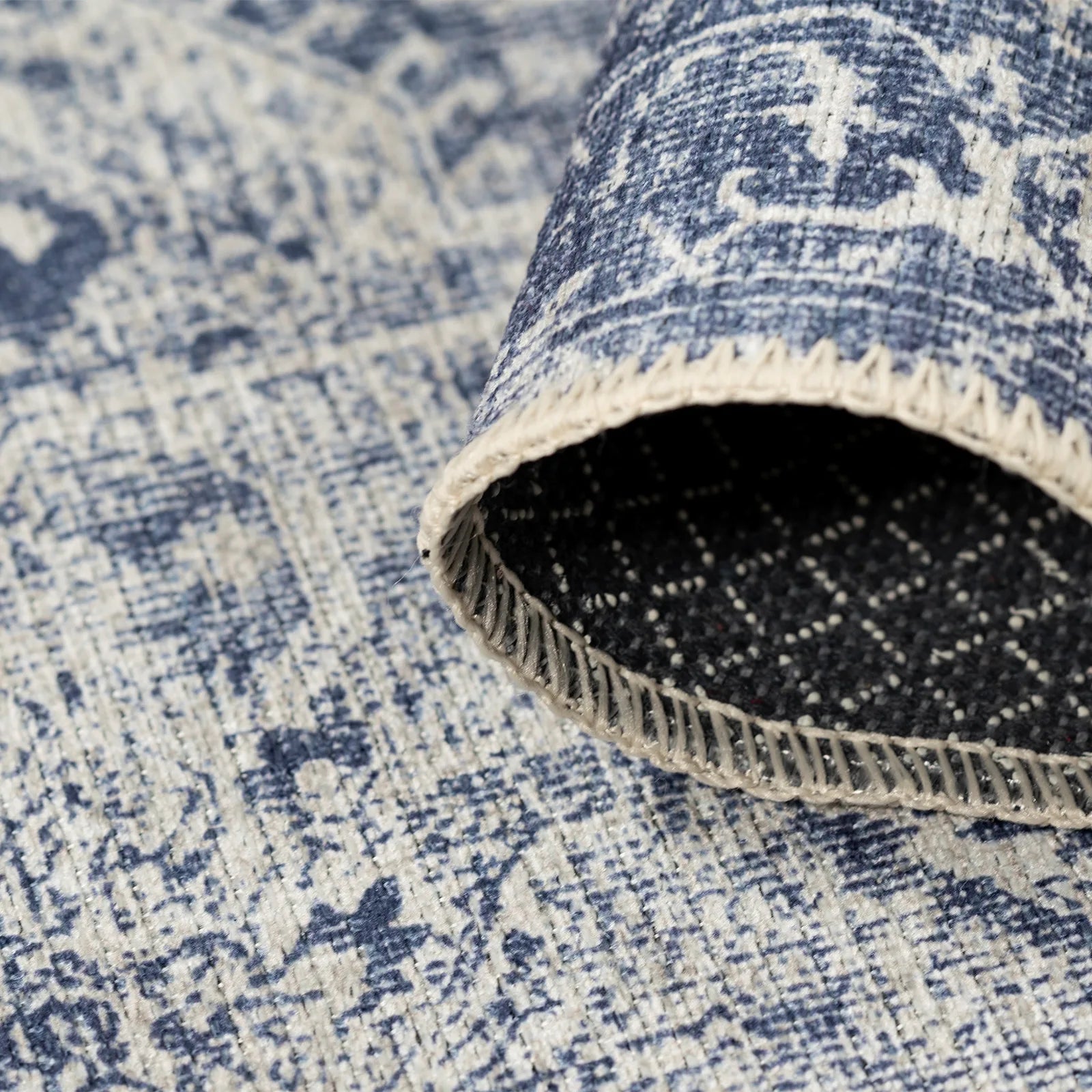 Blue Old Style Washable Rug - Bella Rugs