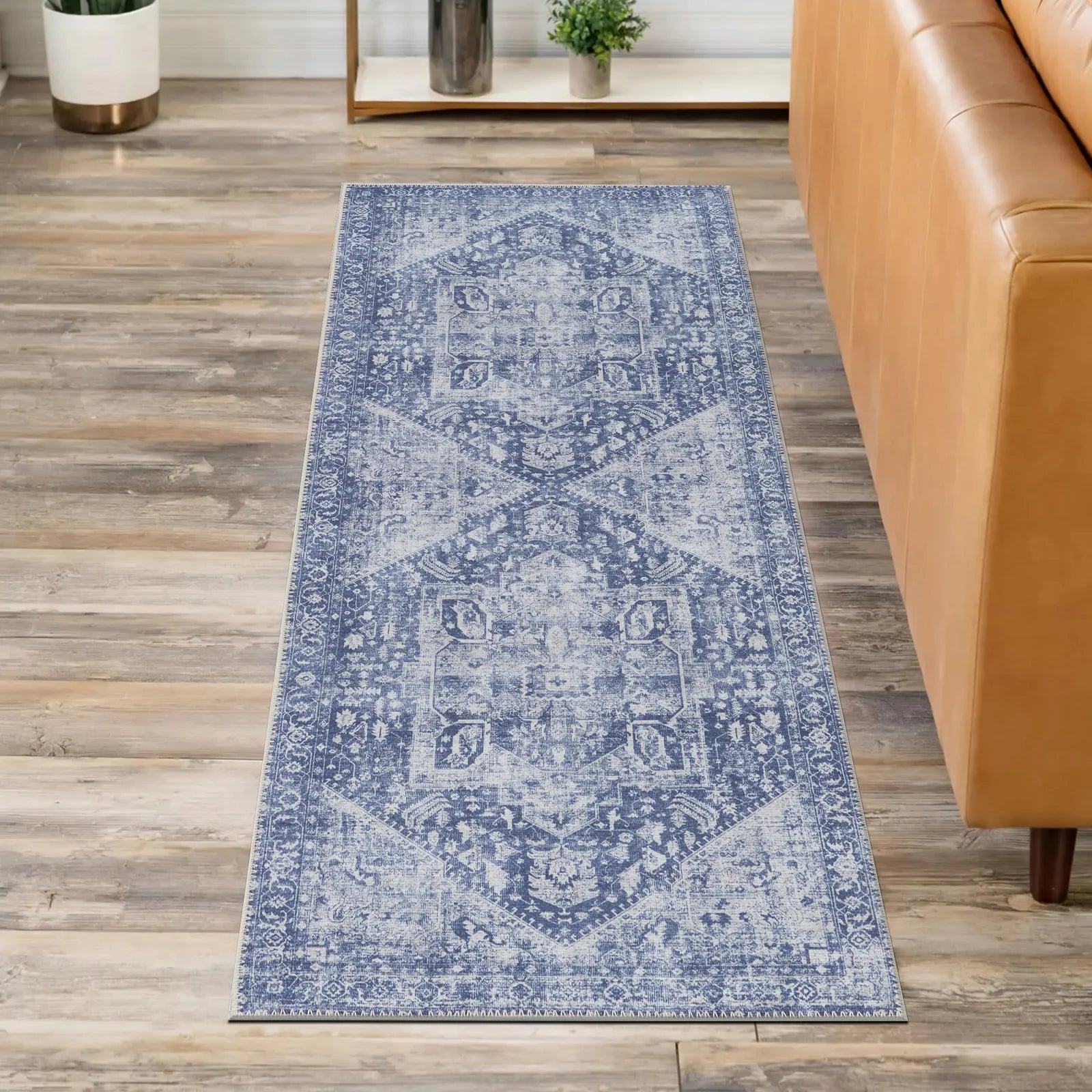 Blue Old Style Washable Rug - Bella Rugs