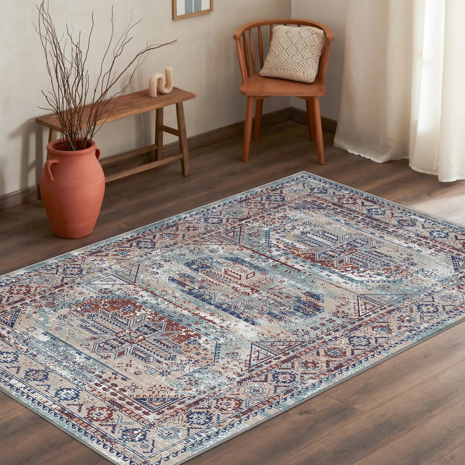Pastel Vintage Washable Rug - Bella Rugs