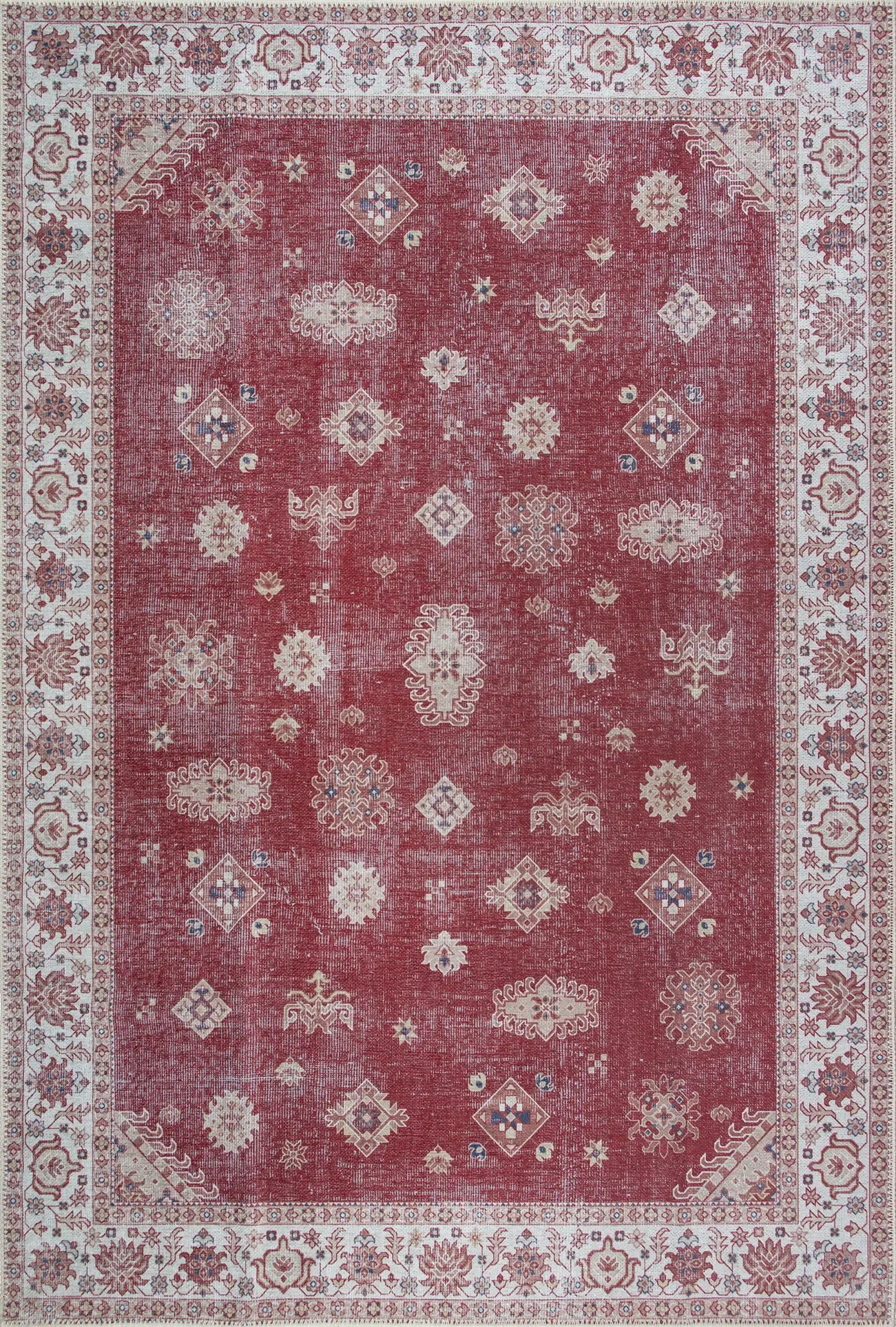 Mystic Red Pattern Washable Rug - Bella Rugs