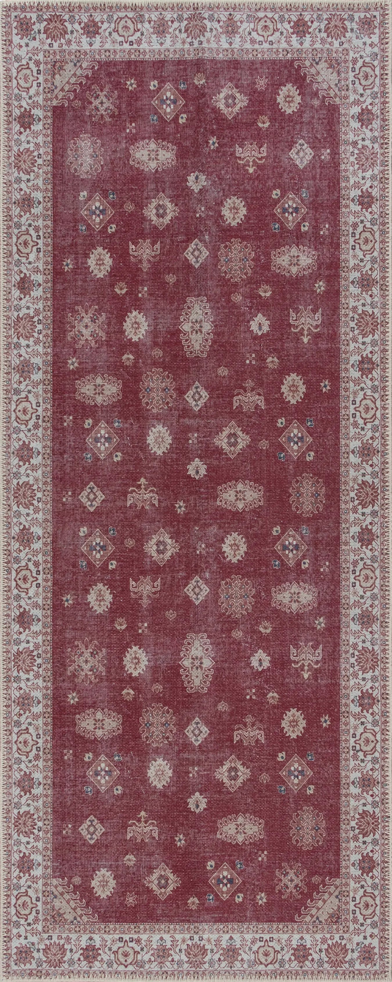 Mystic Red Pattern Washable Rug - Bella Rugs