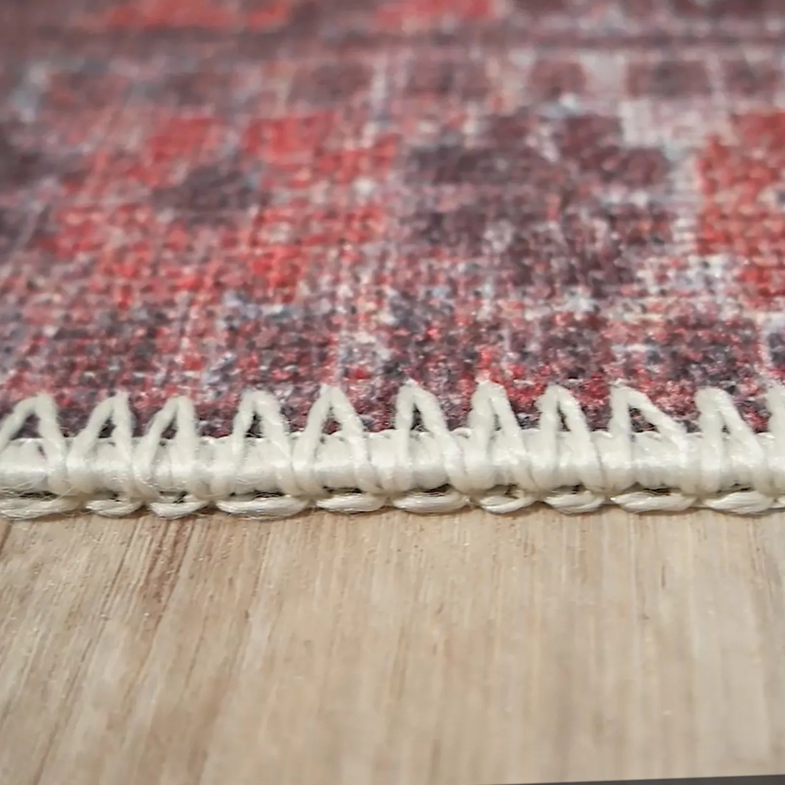 Romantic Vintage Washable Red Rug - Bella Rugs