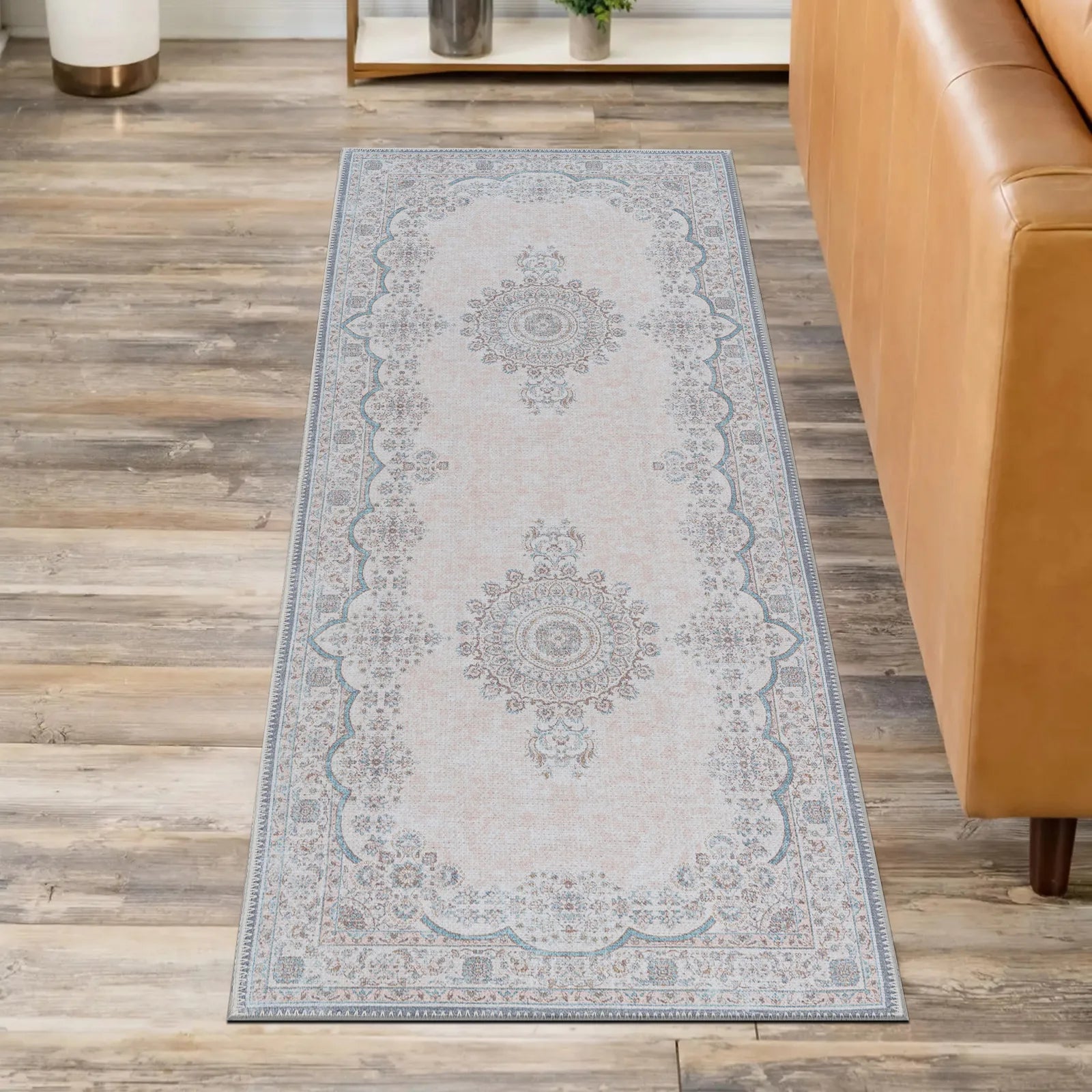 Soft Toned Vintage Washable Rug - Bella Rugs