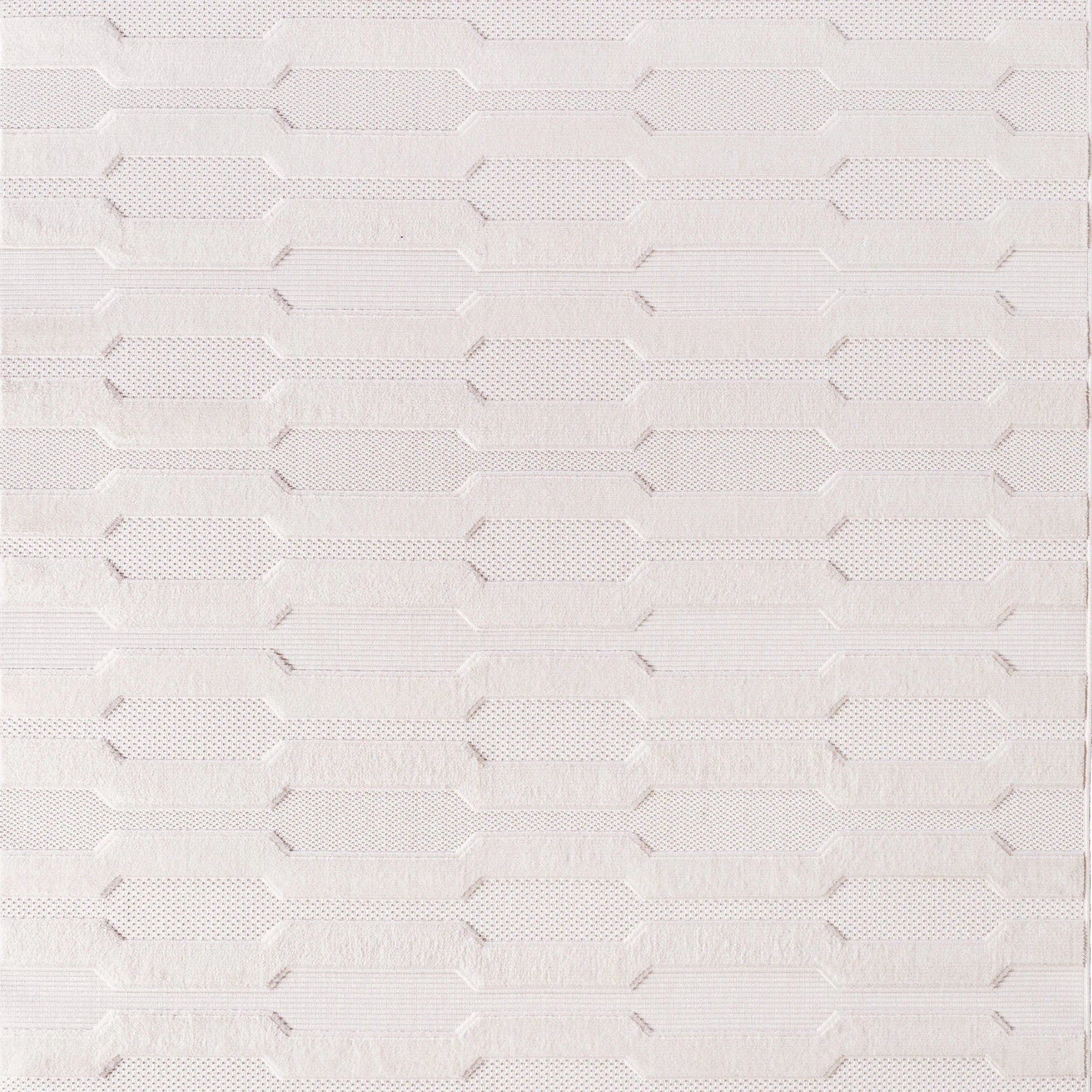 Modern Textured Stripe Geometric Rug | Cream