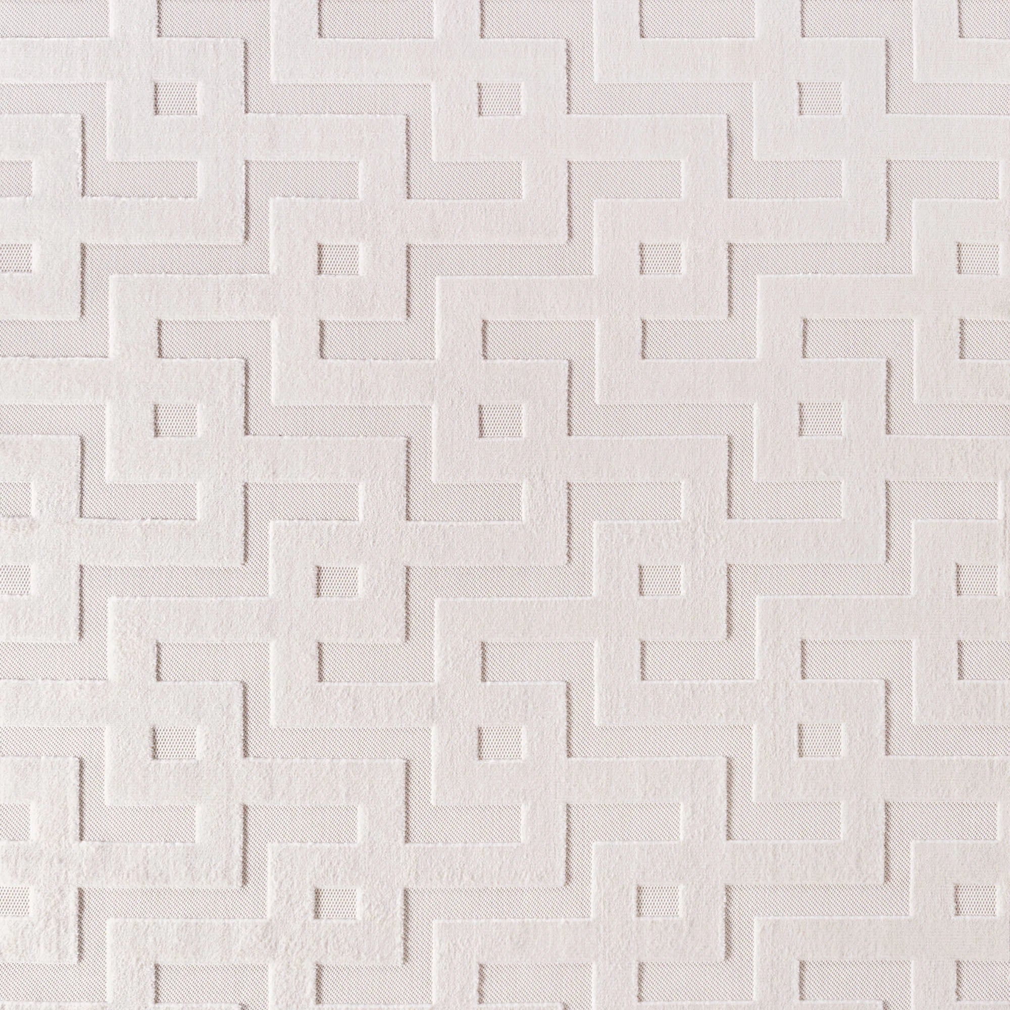 Abstract Labyrinth Maze Pattern Area Rug | Cream