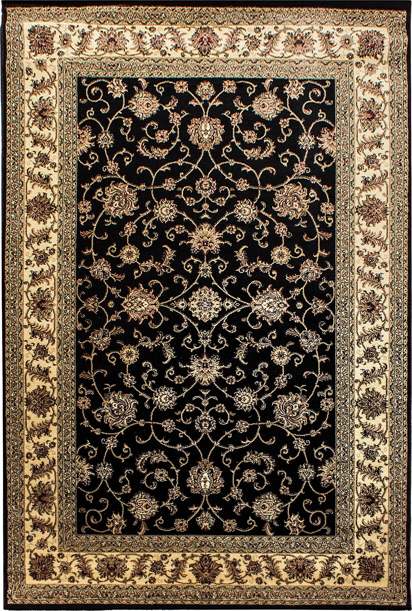 Oriental Modern Area Rug Black