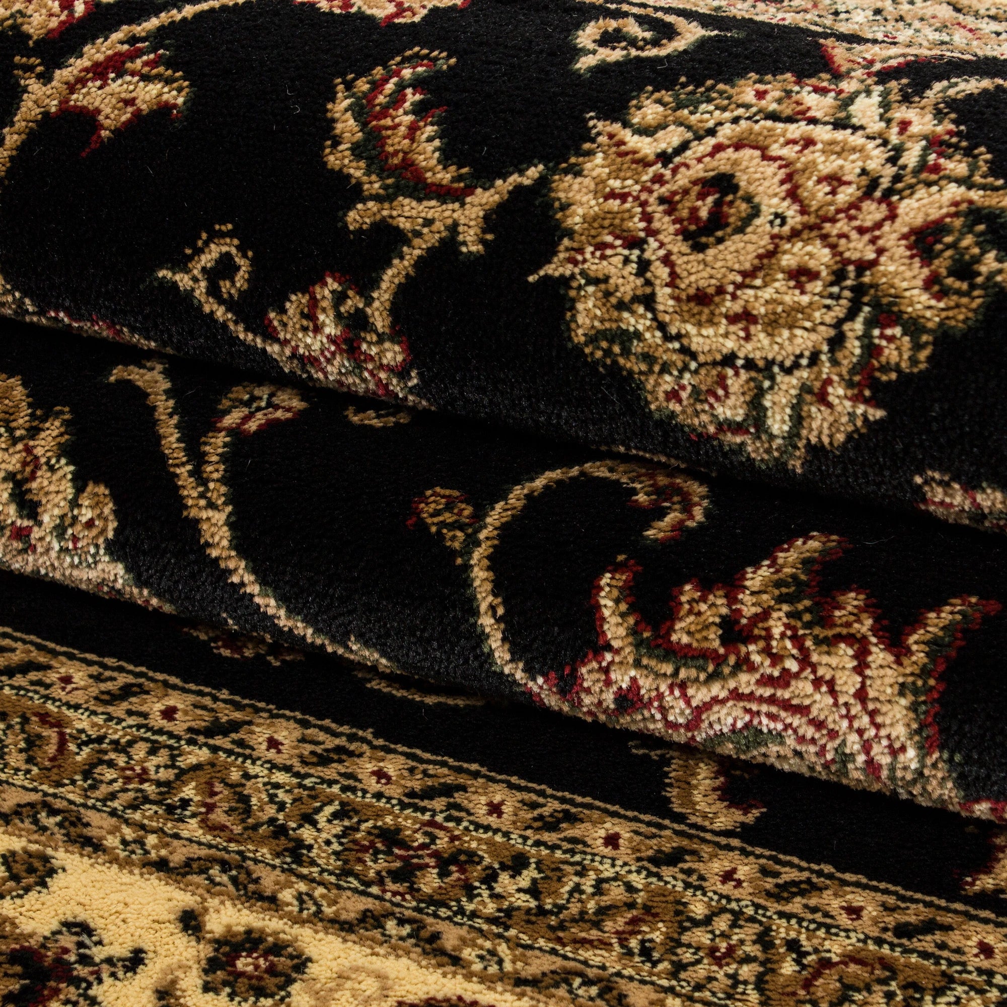 Oriental Modern Area Rug Black