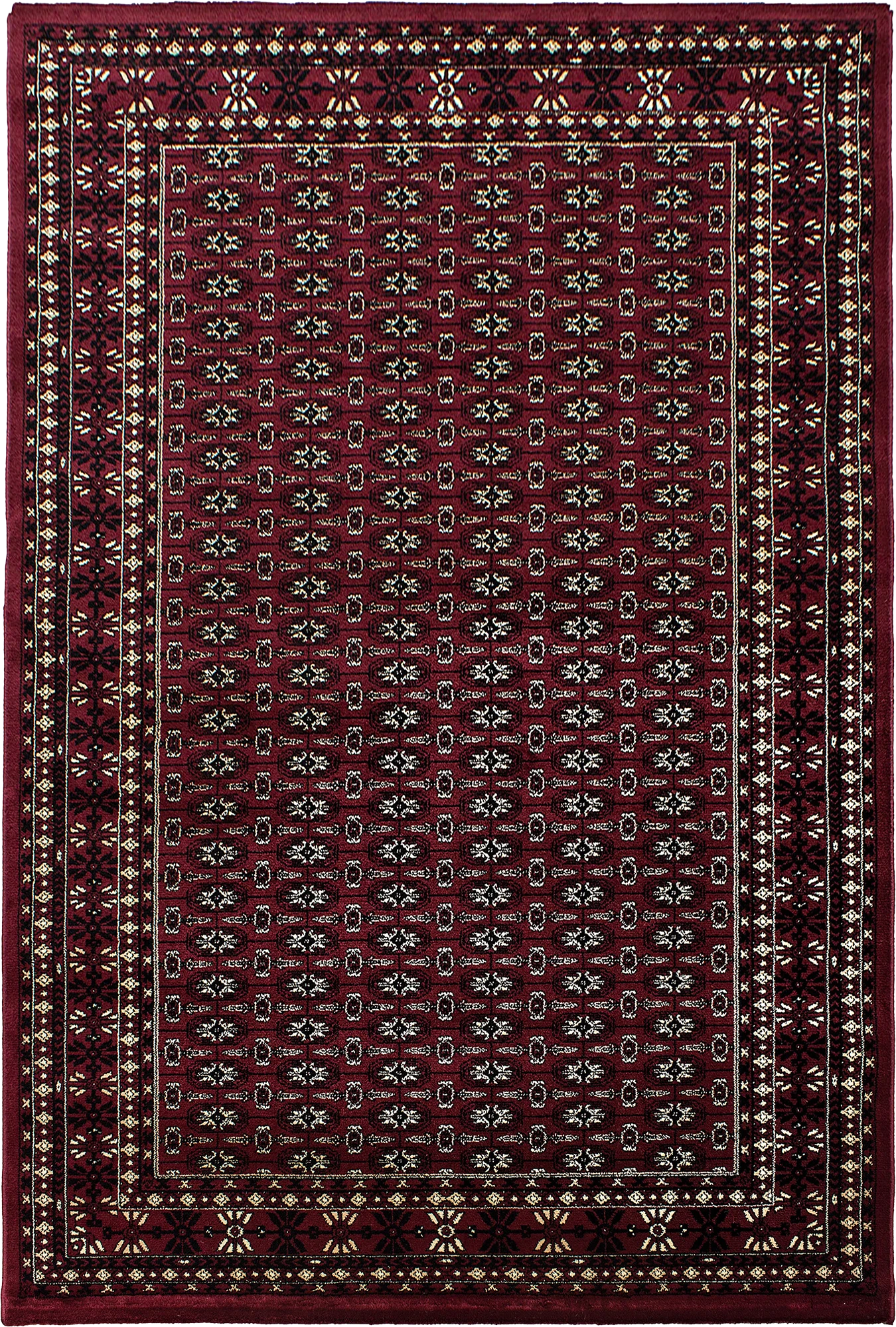 Oriental Neutral Area Rug Red