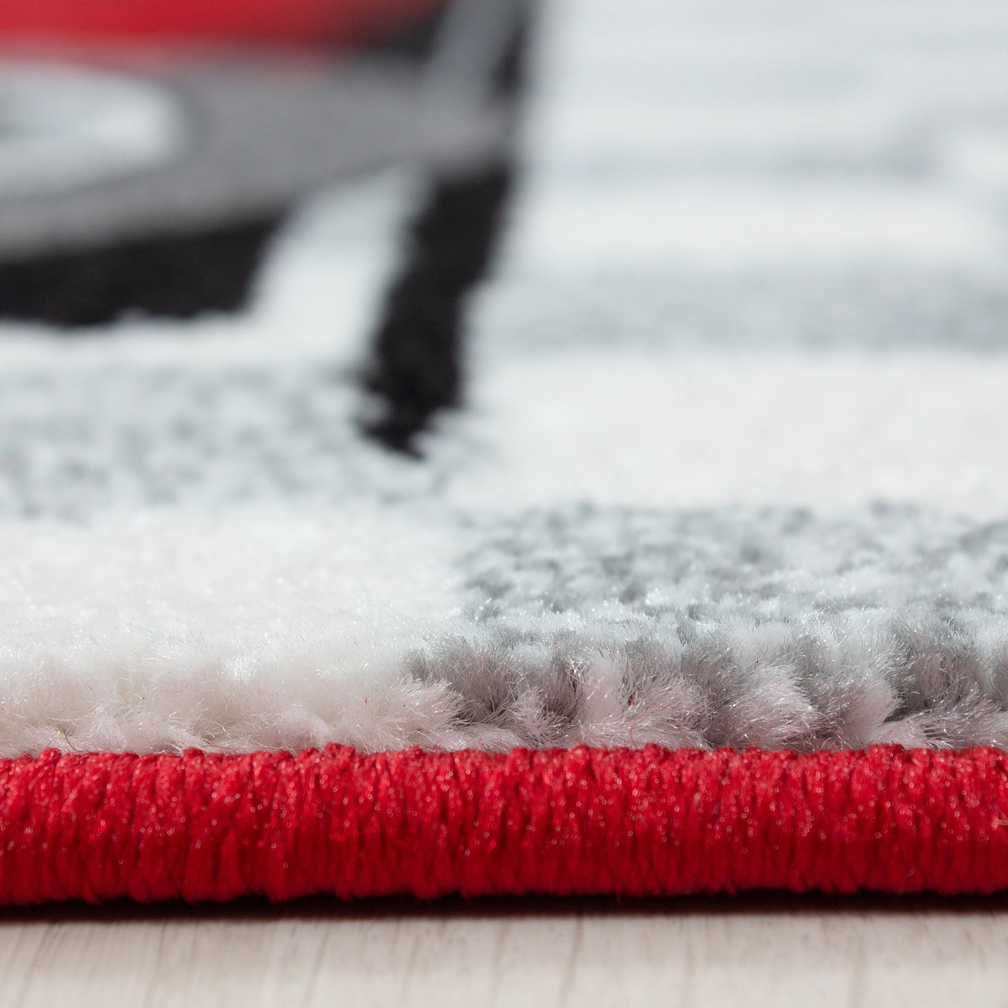 Race Car Checkered Flag Kids Rug | Red