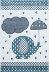 Elephant Cozy Area Rug Blue Blue