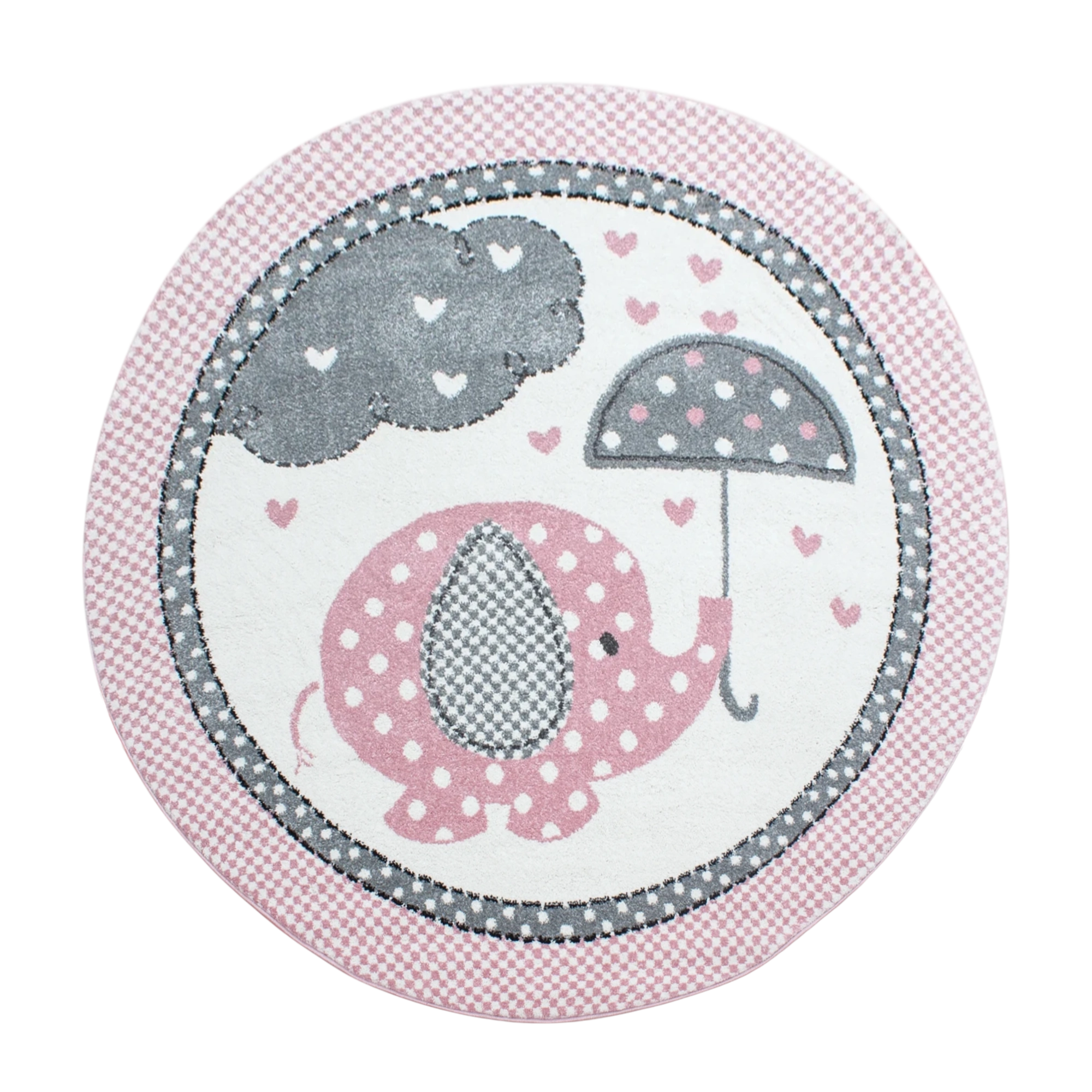 Elefanten Regenschirmteppich mit Polka Dots | Rosa