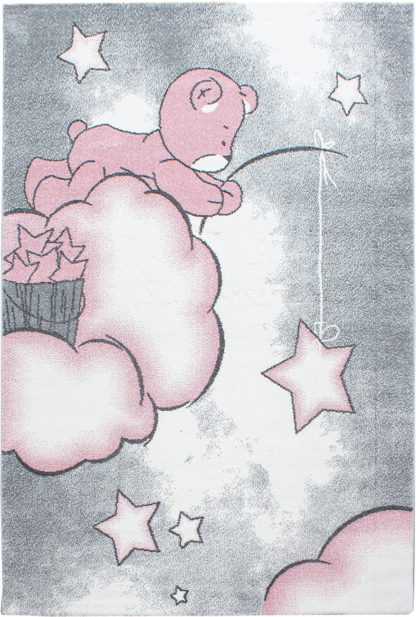 Bear Modern Area Rug Pink