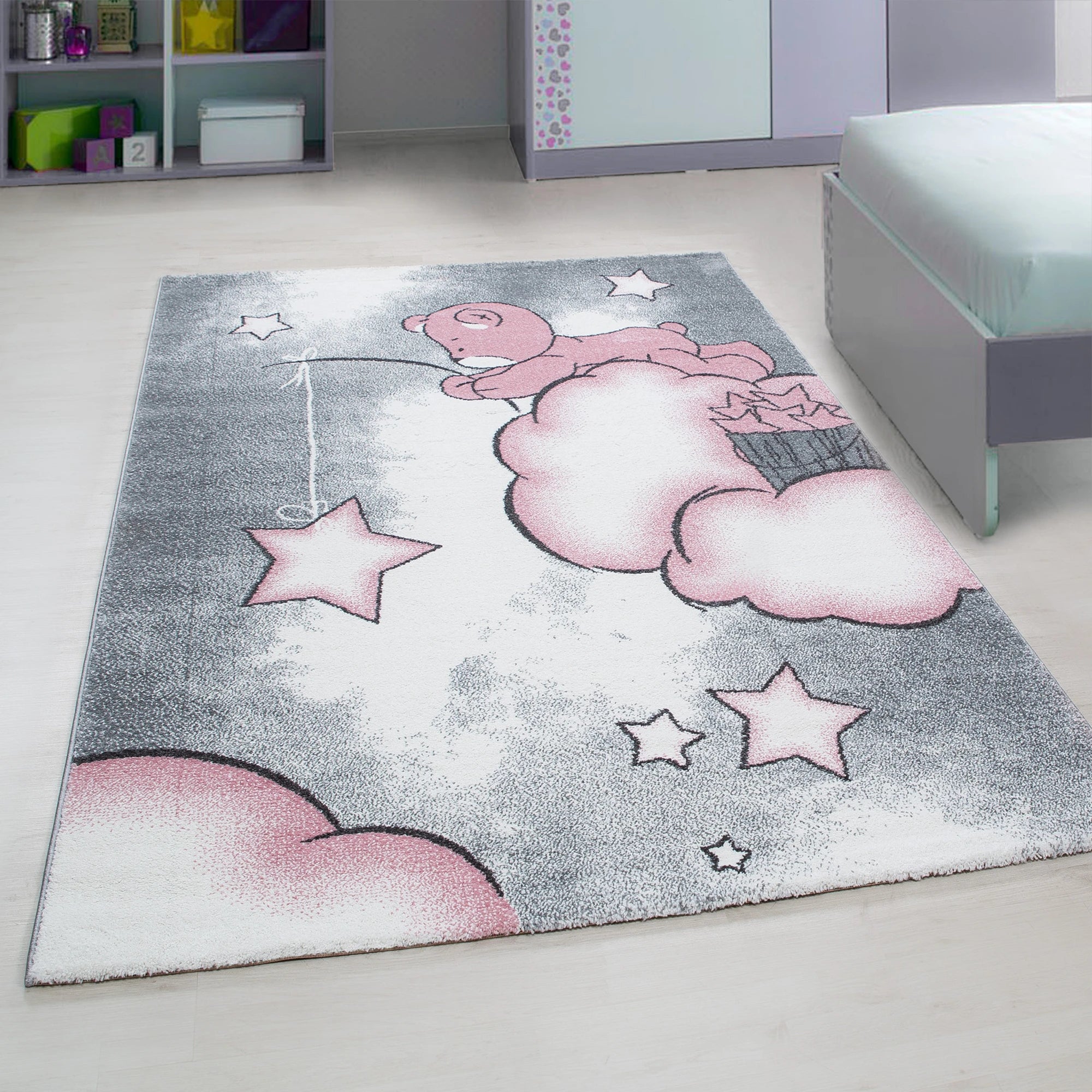 Moderner Teppich Bear in Rosa