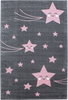 Stars Contemporary Area Rug Pink 
